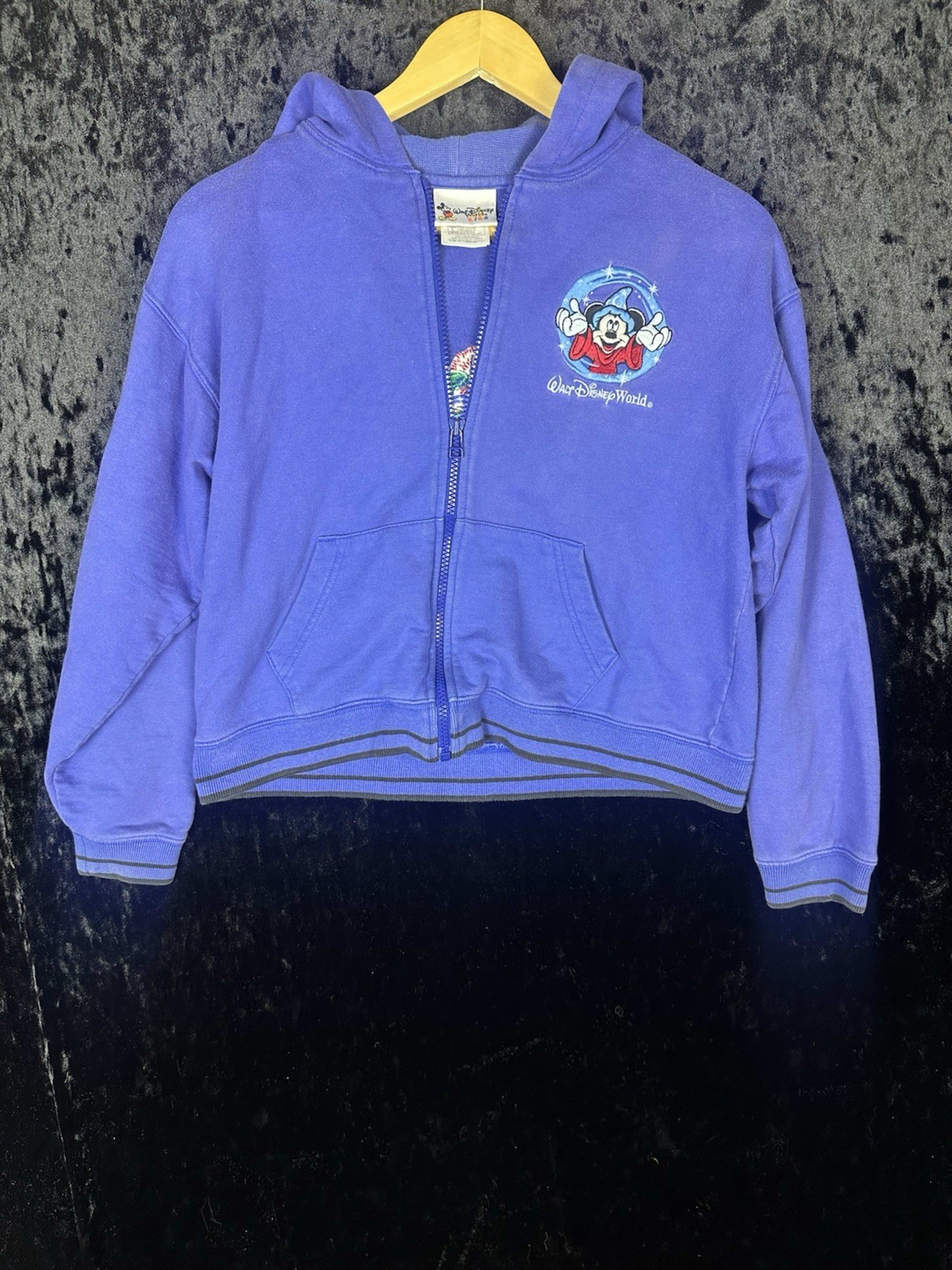 Vintage Y2K Walt Disney World Where Magic Lives Youth L Blue Full Zip Hoodie