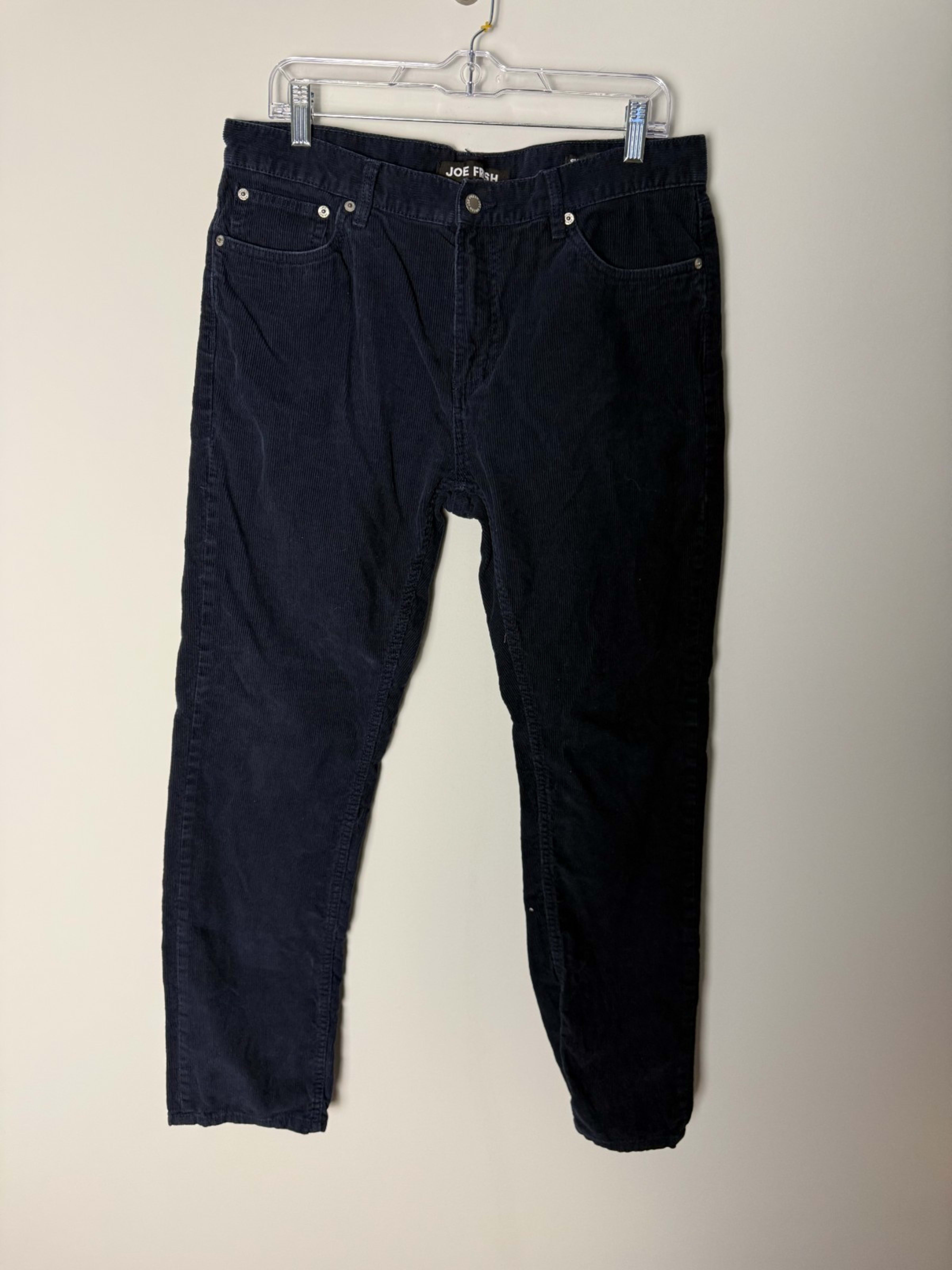 Joe Fresh Slim Straight Corduroy Pants Men's 34x32 Black Casual