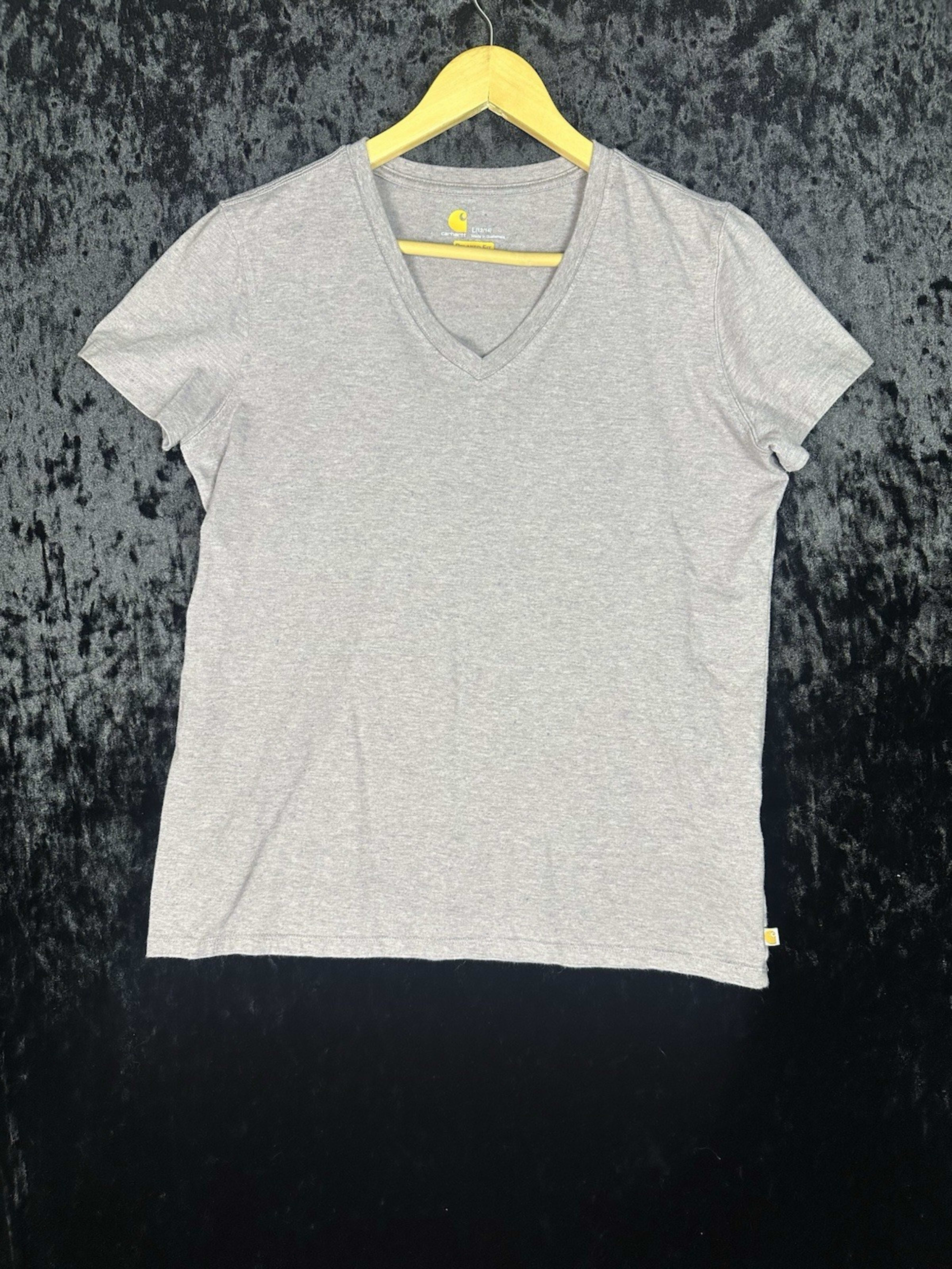 Carhartt T Shirt Youth Girls L 12/14 Light Pink Relaxed Fit  V Neck