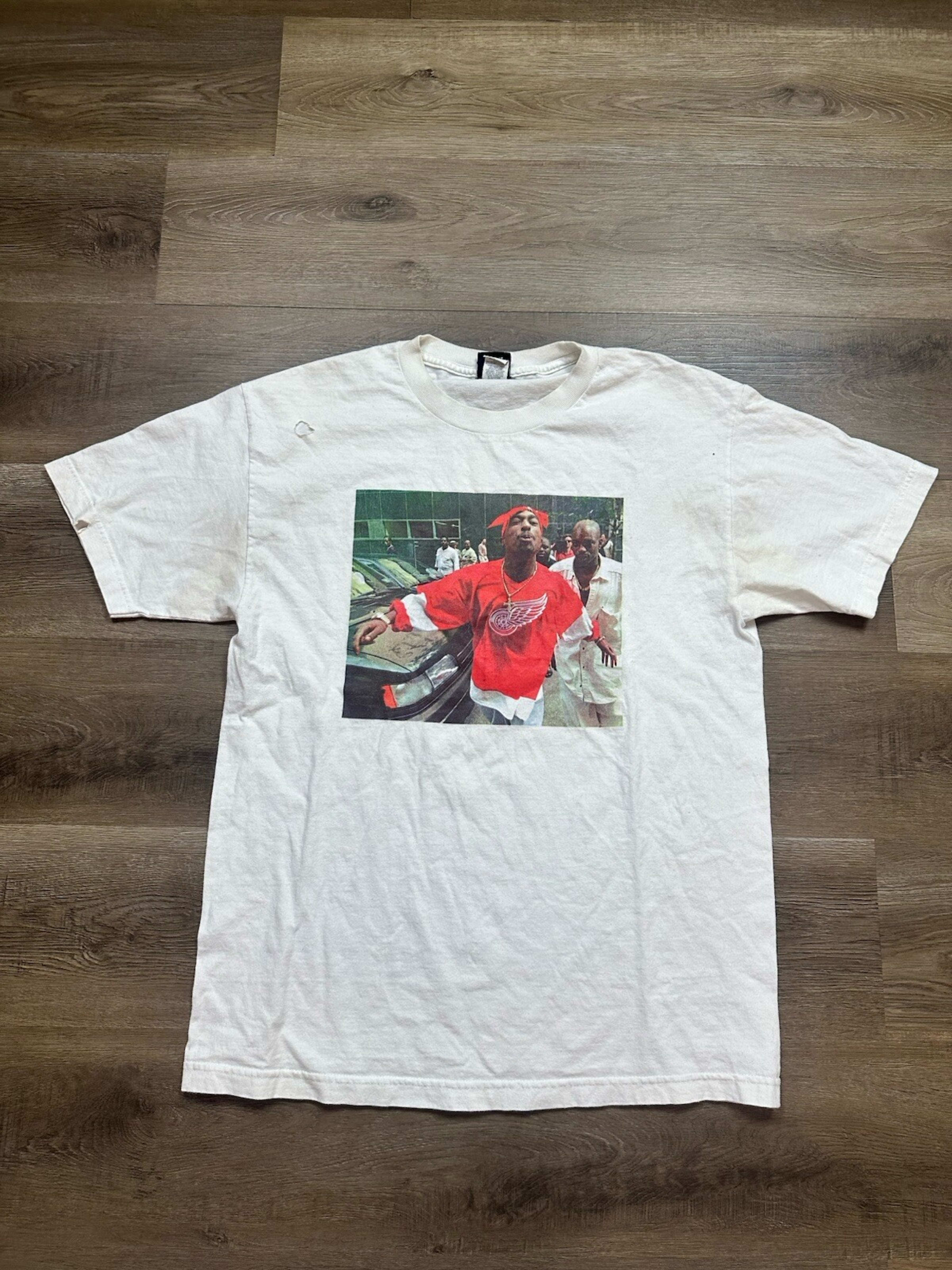 Vintage Unkomn Tupac Shakur T Shirt Mens L White 90s Death Row Records Hip Hop