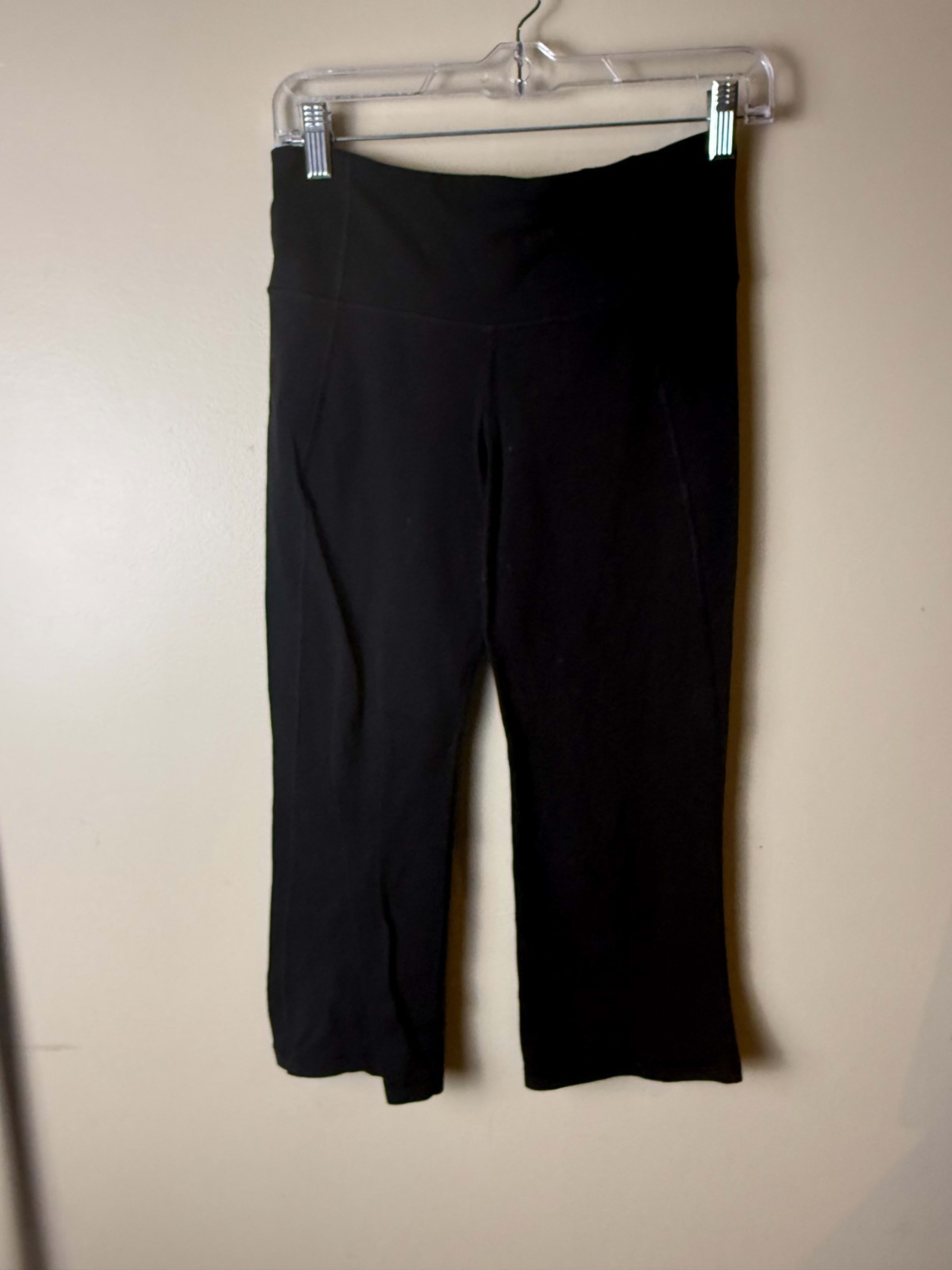 Lululemon Leggings Womens 6 Black Cropped High Rise Flare Slit Yoga Pants