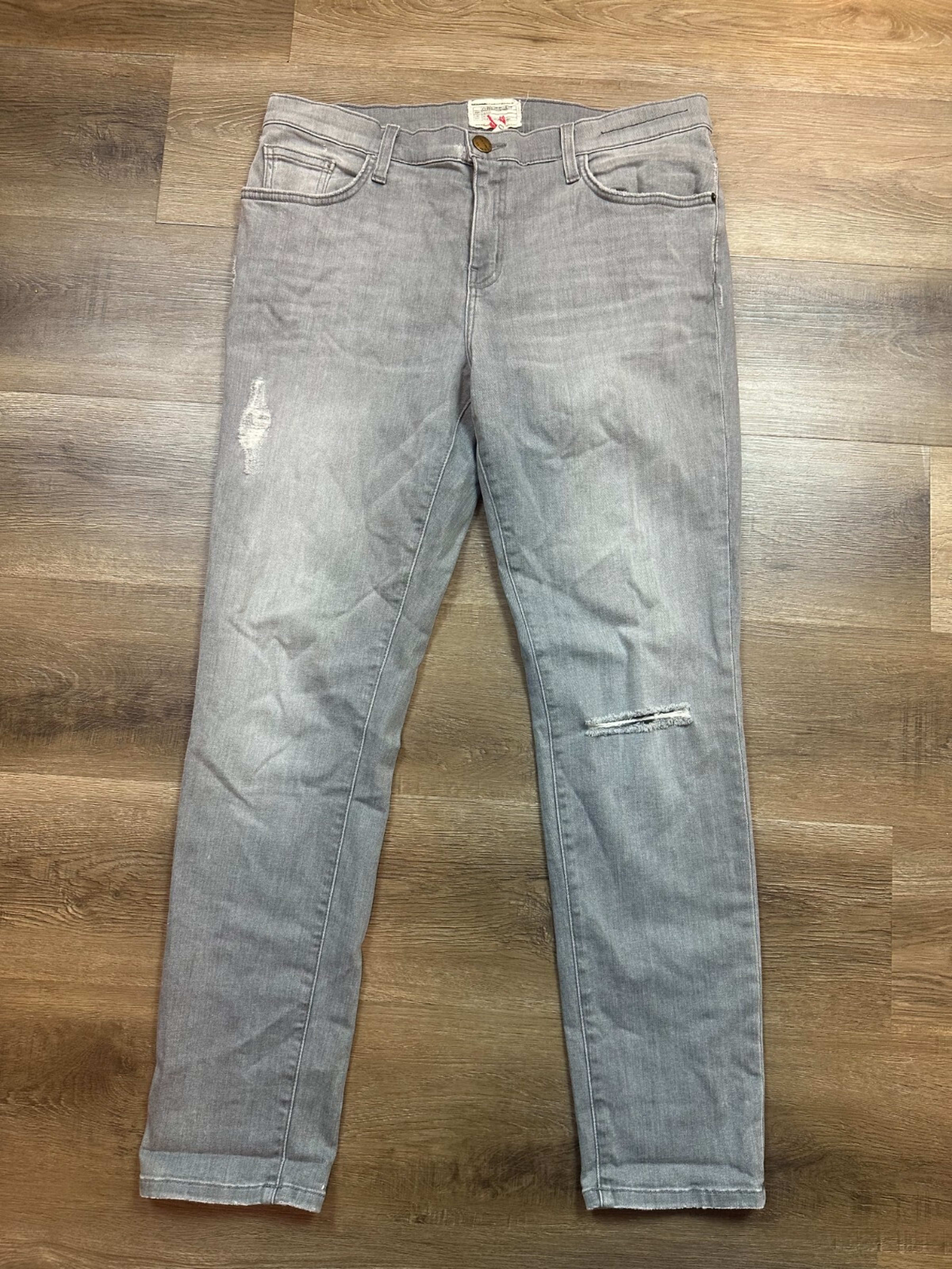 Current/Elliott Relaxed Fit Jeans Men's 31 Grey Solid Distressed Casual USA Made