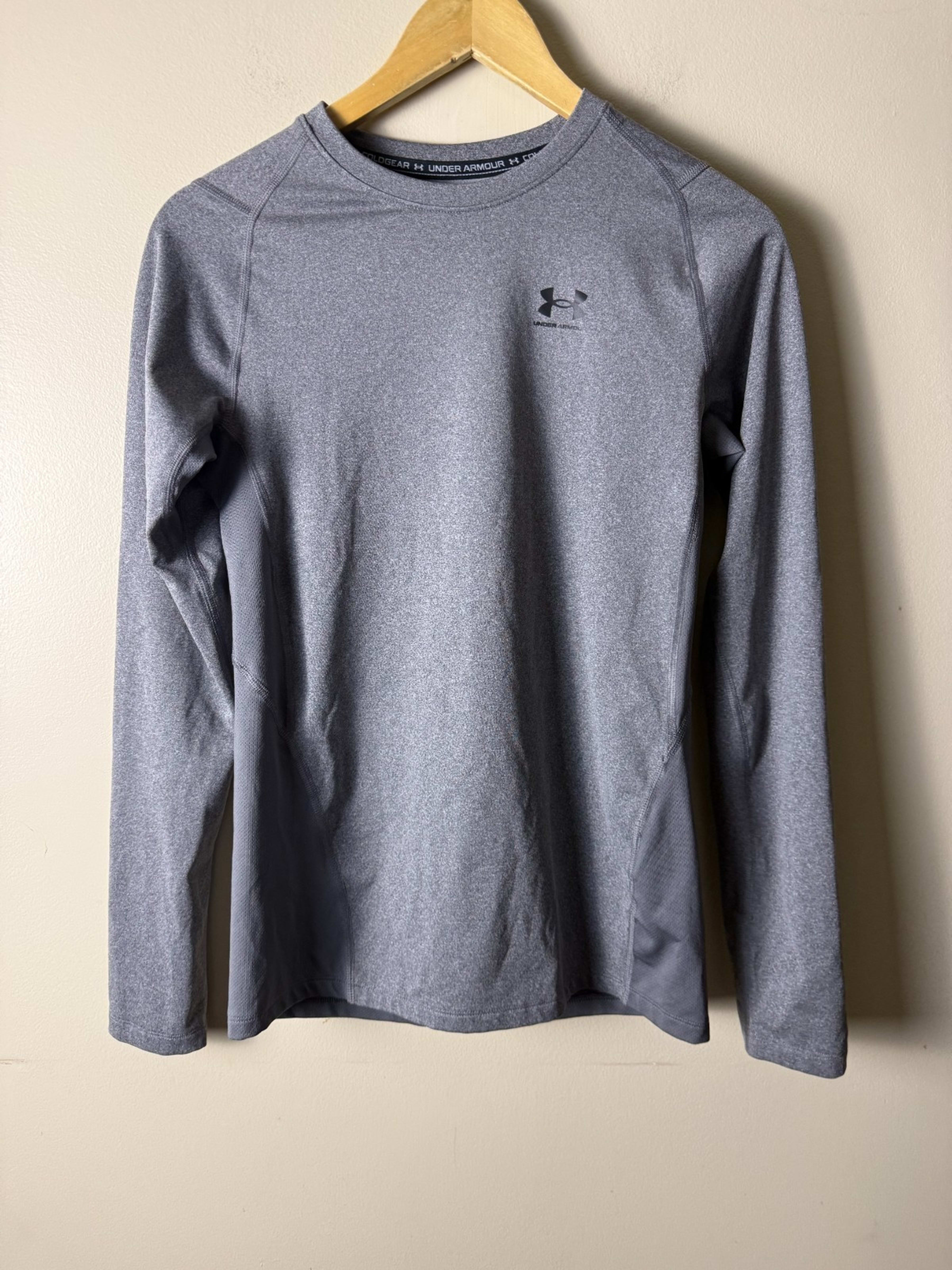 Under Armour Long Sleeve Fitted ColdGear Shirt Youth XL Gray Athletic