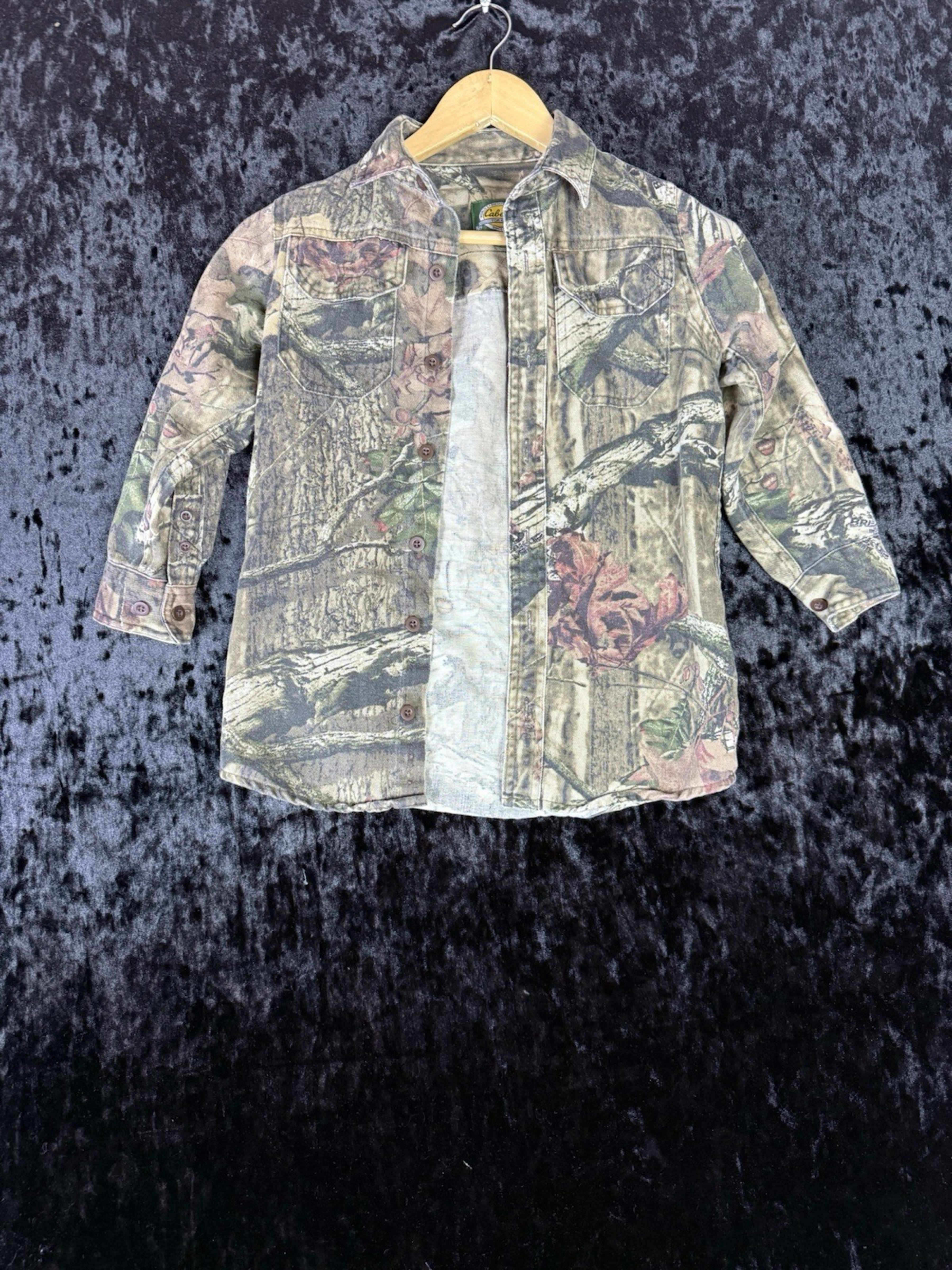Cabela's Shirt Kids 4 Reg Camo Button Down Outdoor Hiking Camping