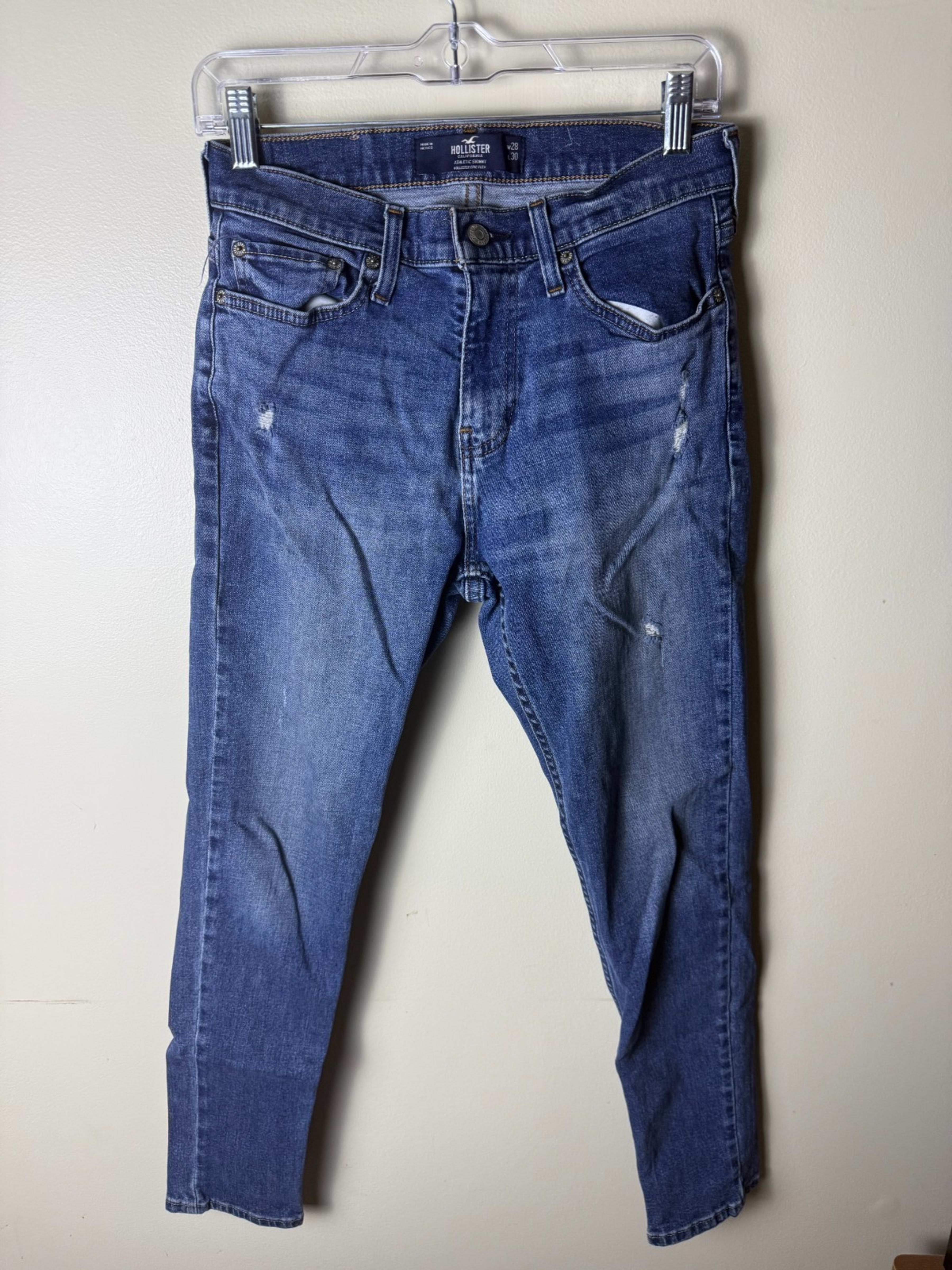 Hollister Athletic Skinny Jeans Mens 28x30 Blue Denim Medium Wash Casual