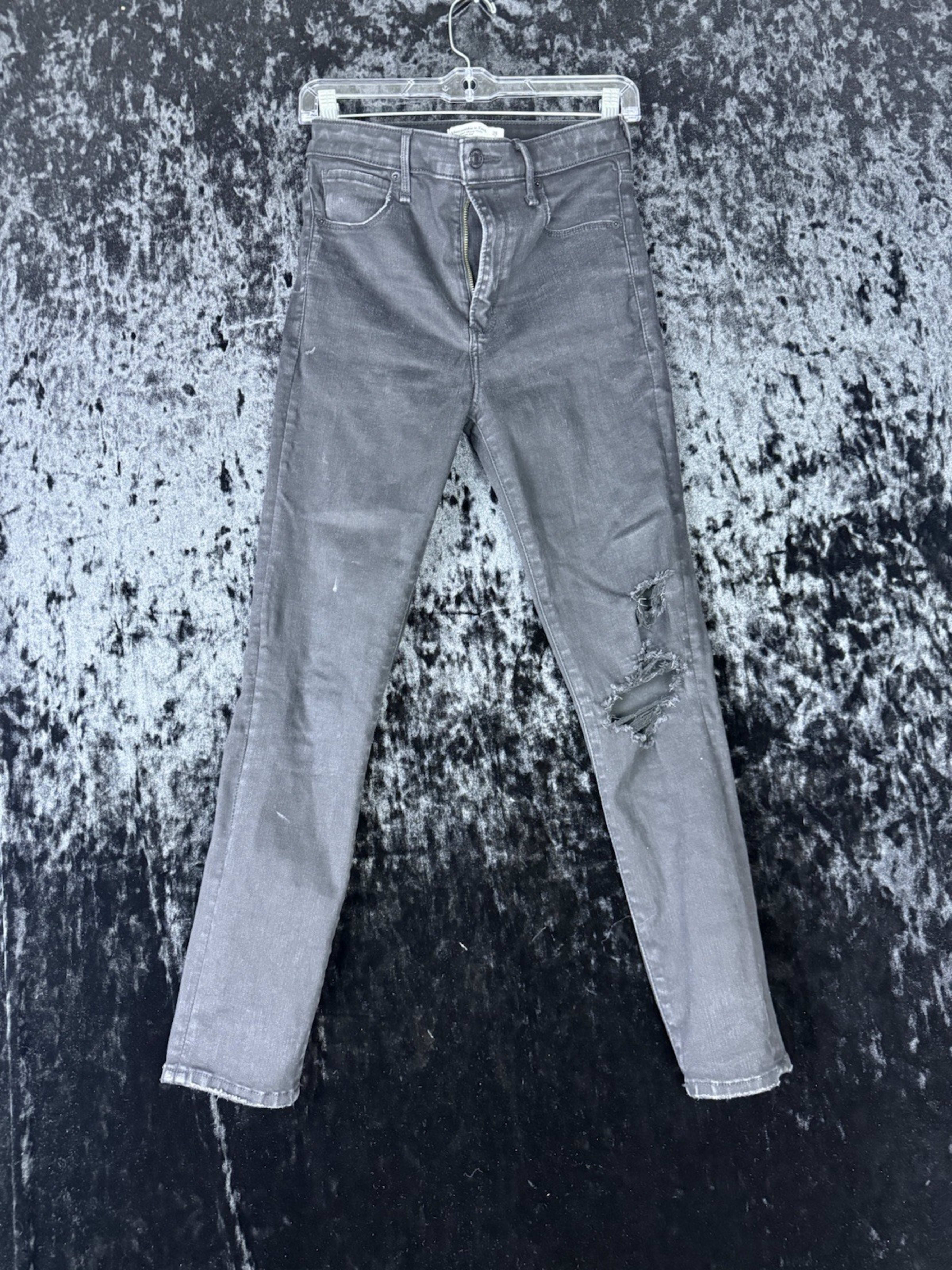 Abercrombie & Fitch The Super Skinny Ankle High Rise Jeans Womens 26/2R Black