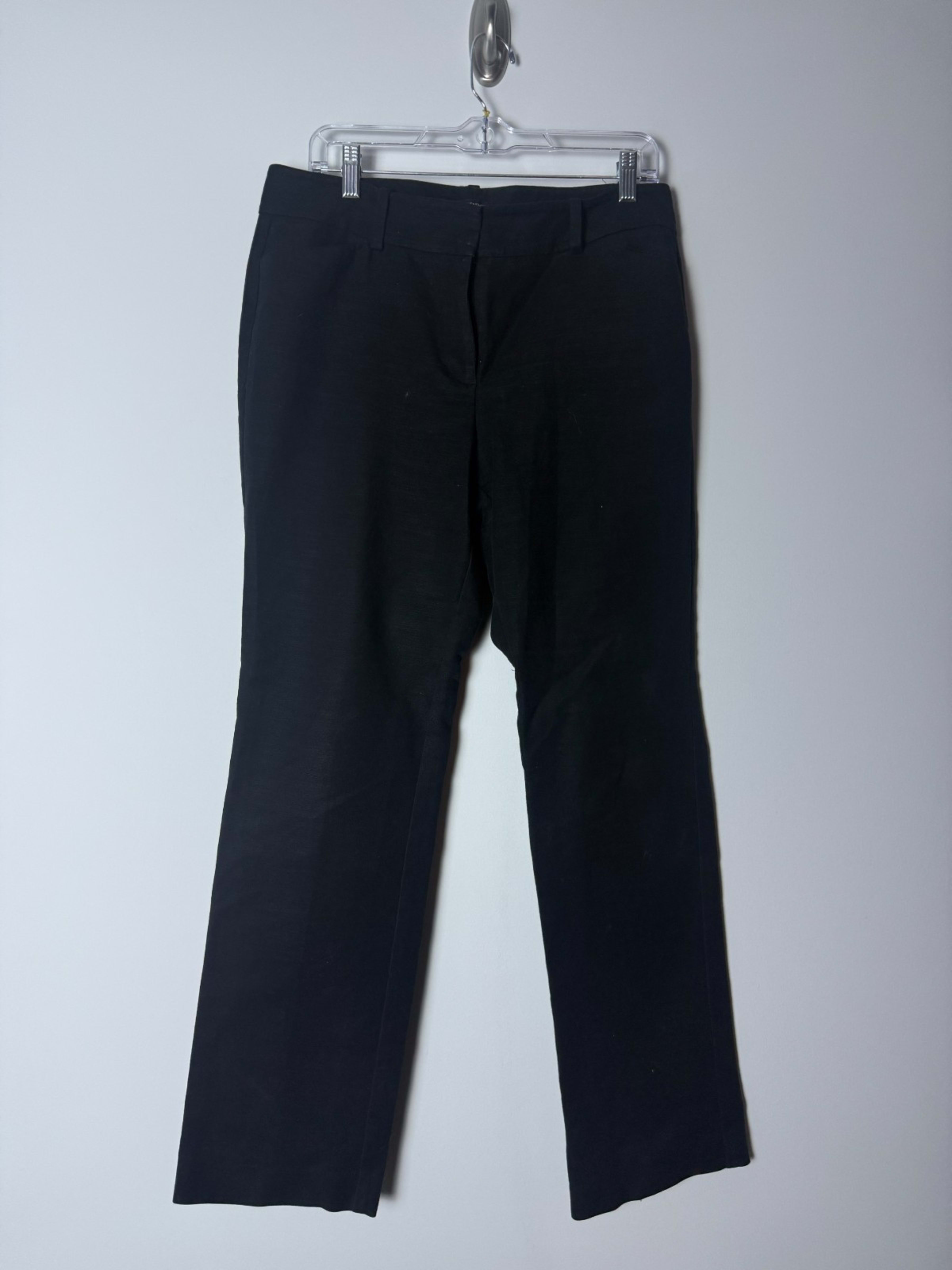 Ann Taylor Women's Pants 10 Black Straight Flat Front Mid Rise Chino