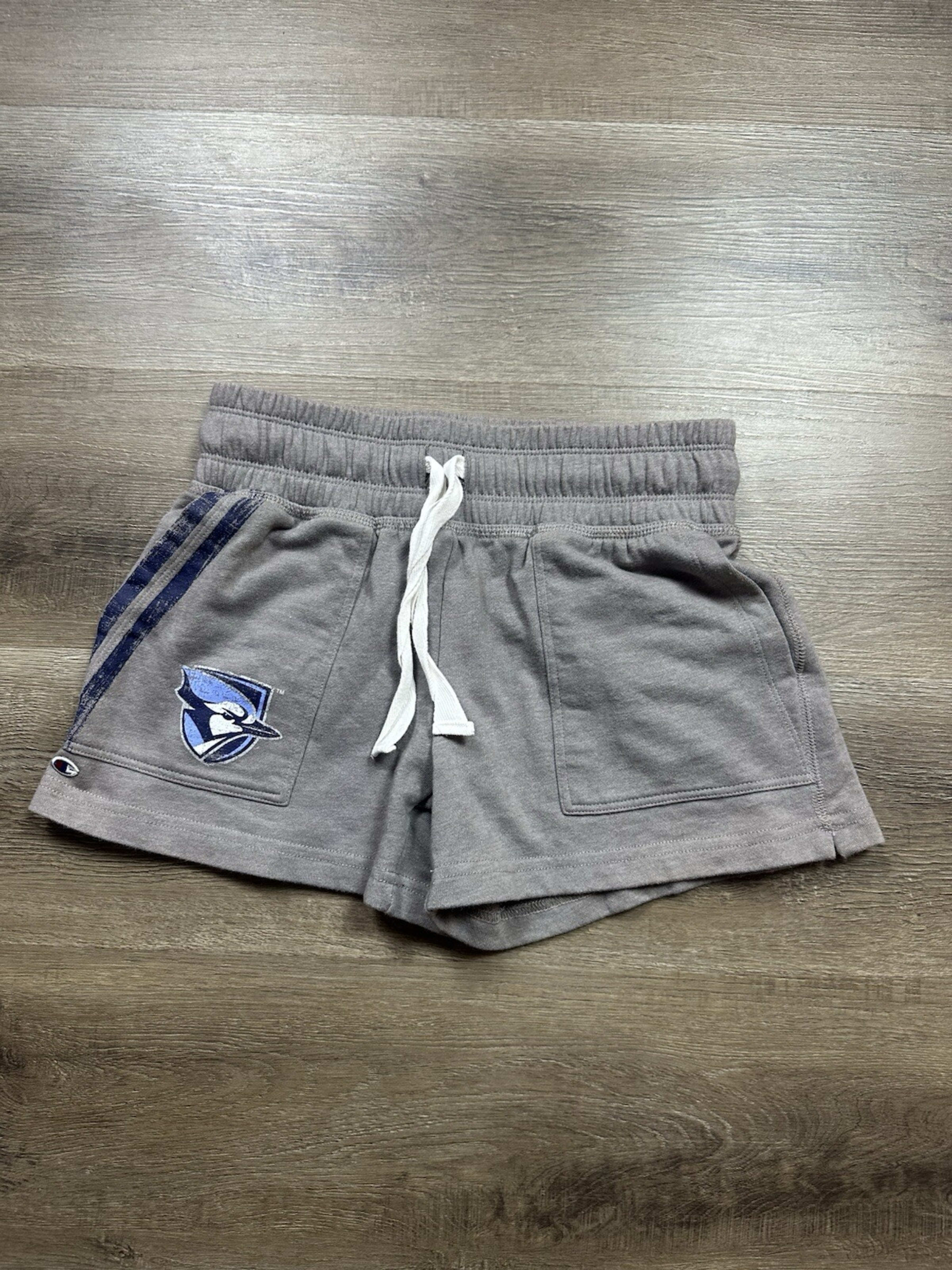 Champion Short Shorts Womens XS Gray Drawstring Fleece Graphic Creighton Uni