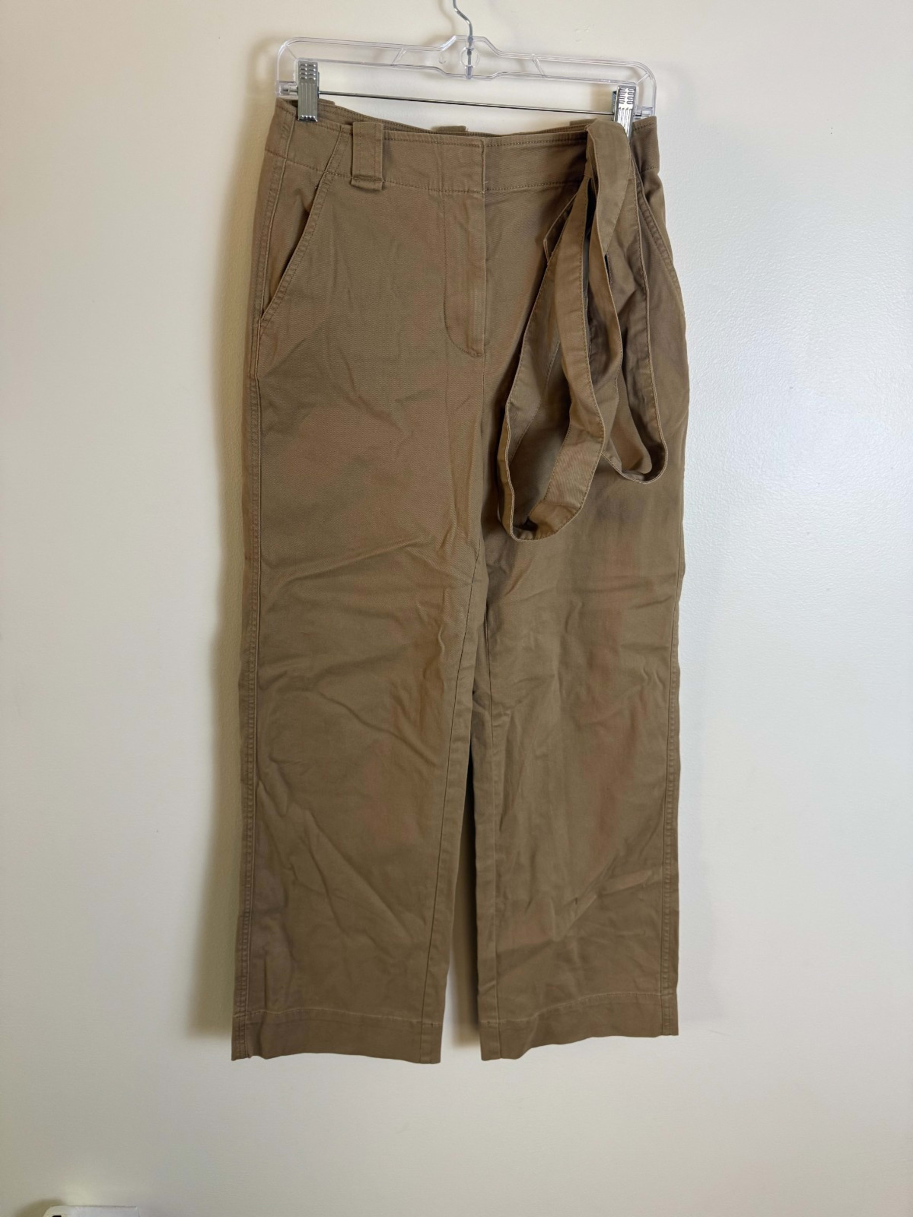 Banana Republic Brown High Rise Wide Leg Belted Wrap Front Chino Womens 2 Casual