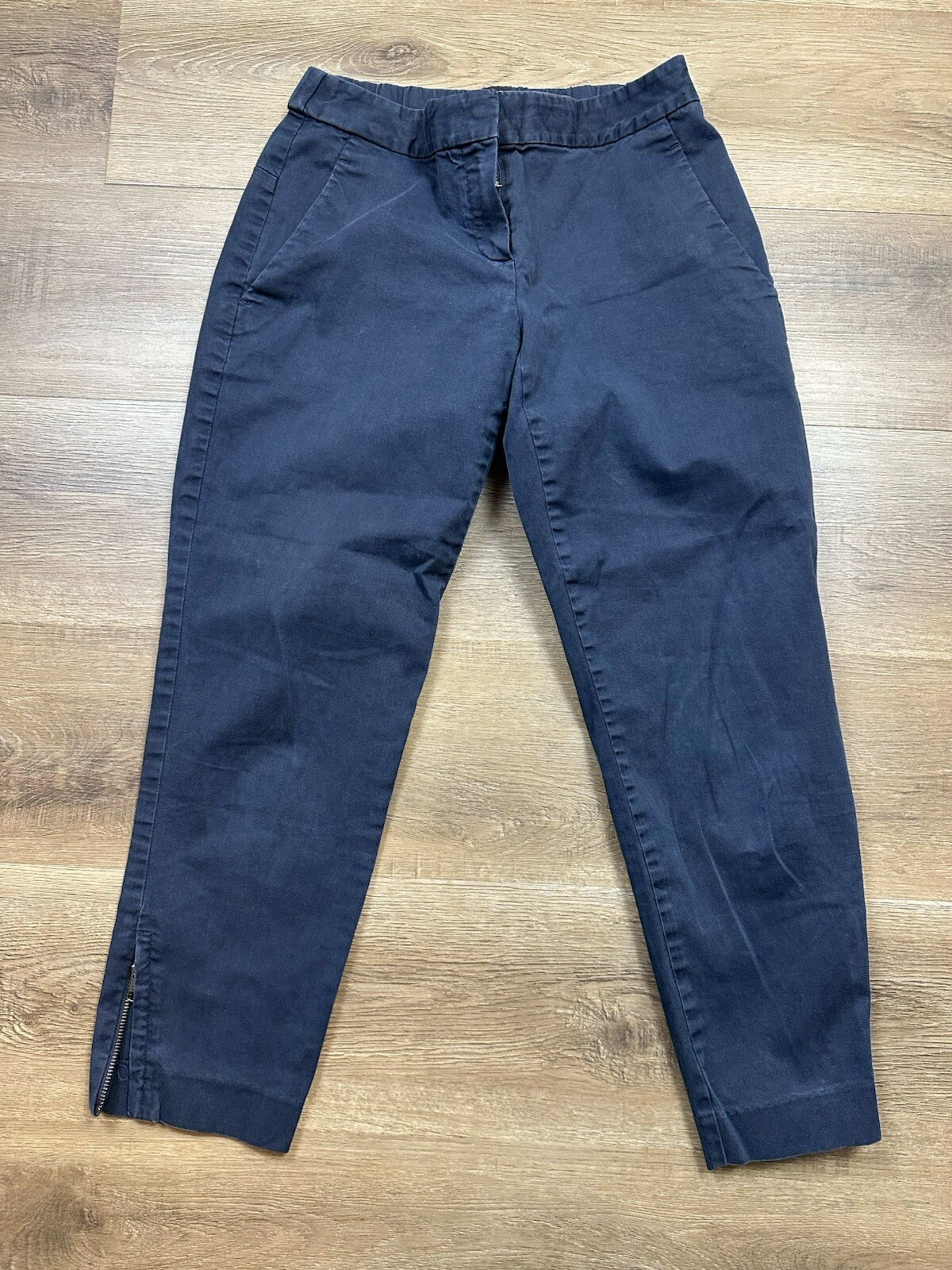 Theory Trousers Womens 2 Blue Ankle Zip Skinny Mid Rise Stretch Casual Business