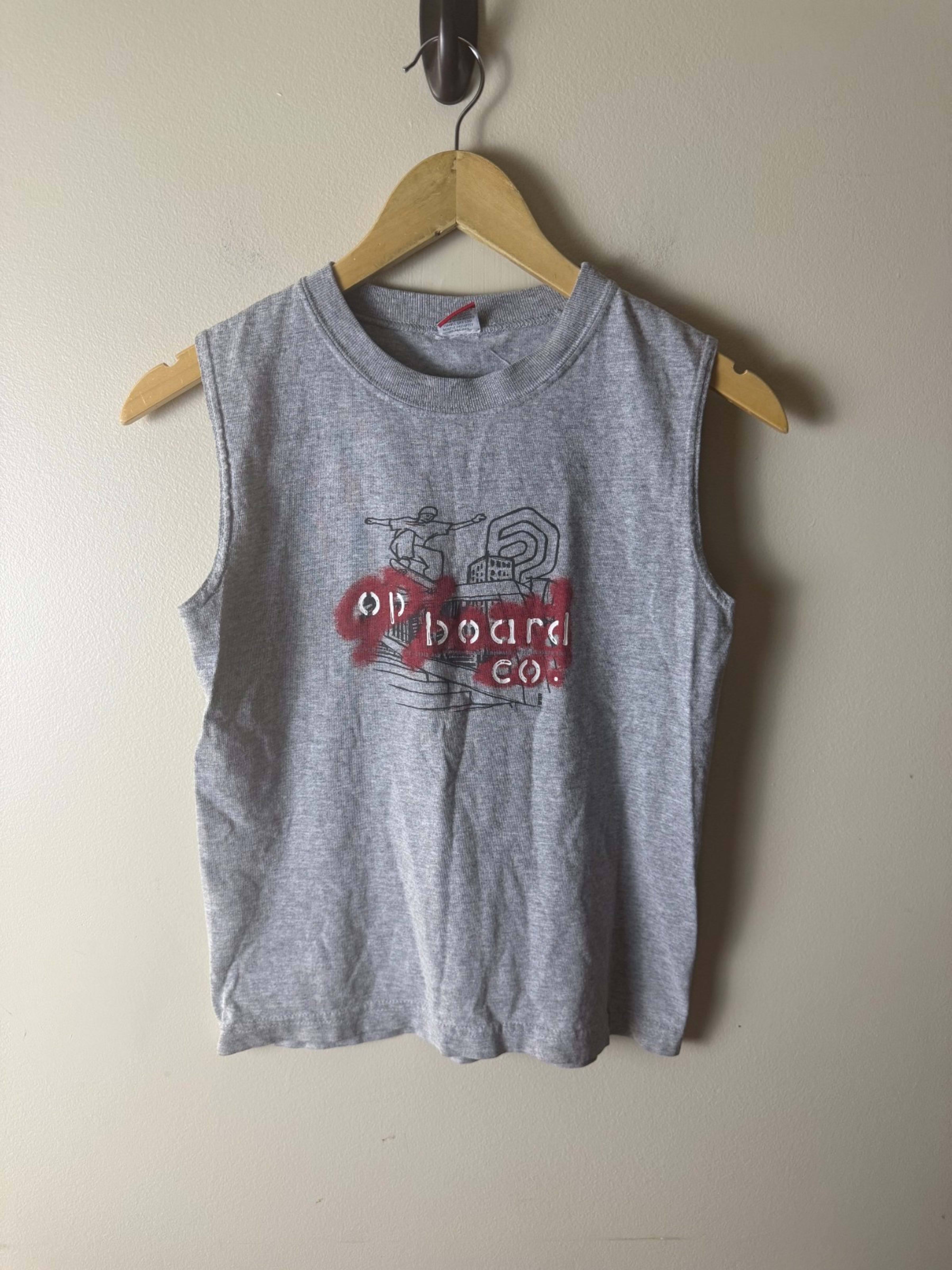 OP Boarding Co. Tank Graphic Youth Boys M Gray Sleeveless Summer
