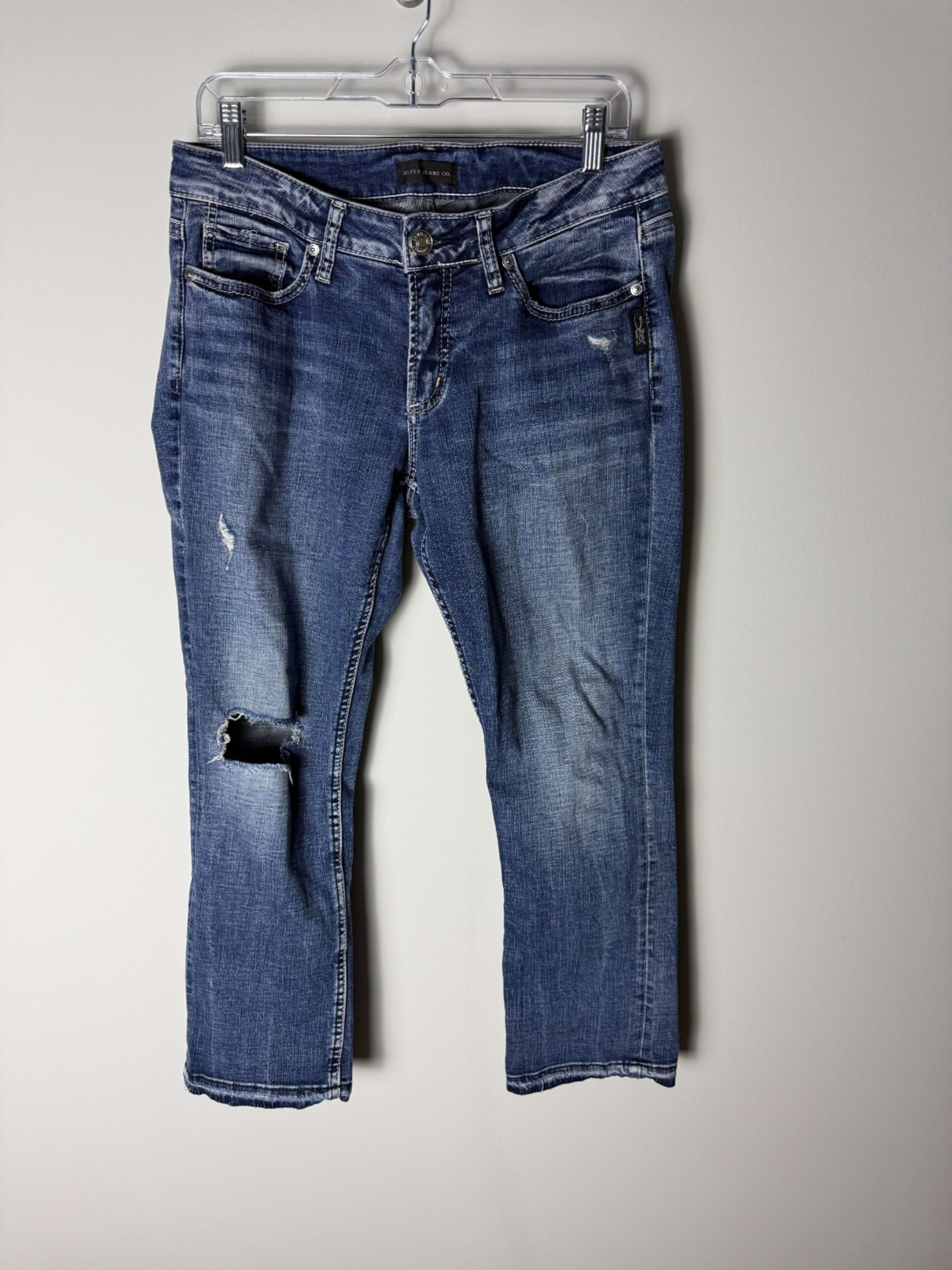 Silver Jeans Co. Straight Leg Jeans Men's 32x25 Blue Hemmed Inseam Denim Casual