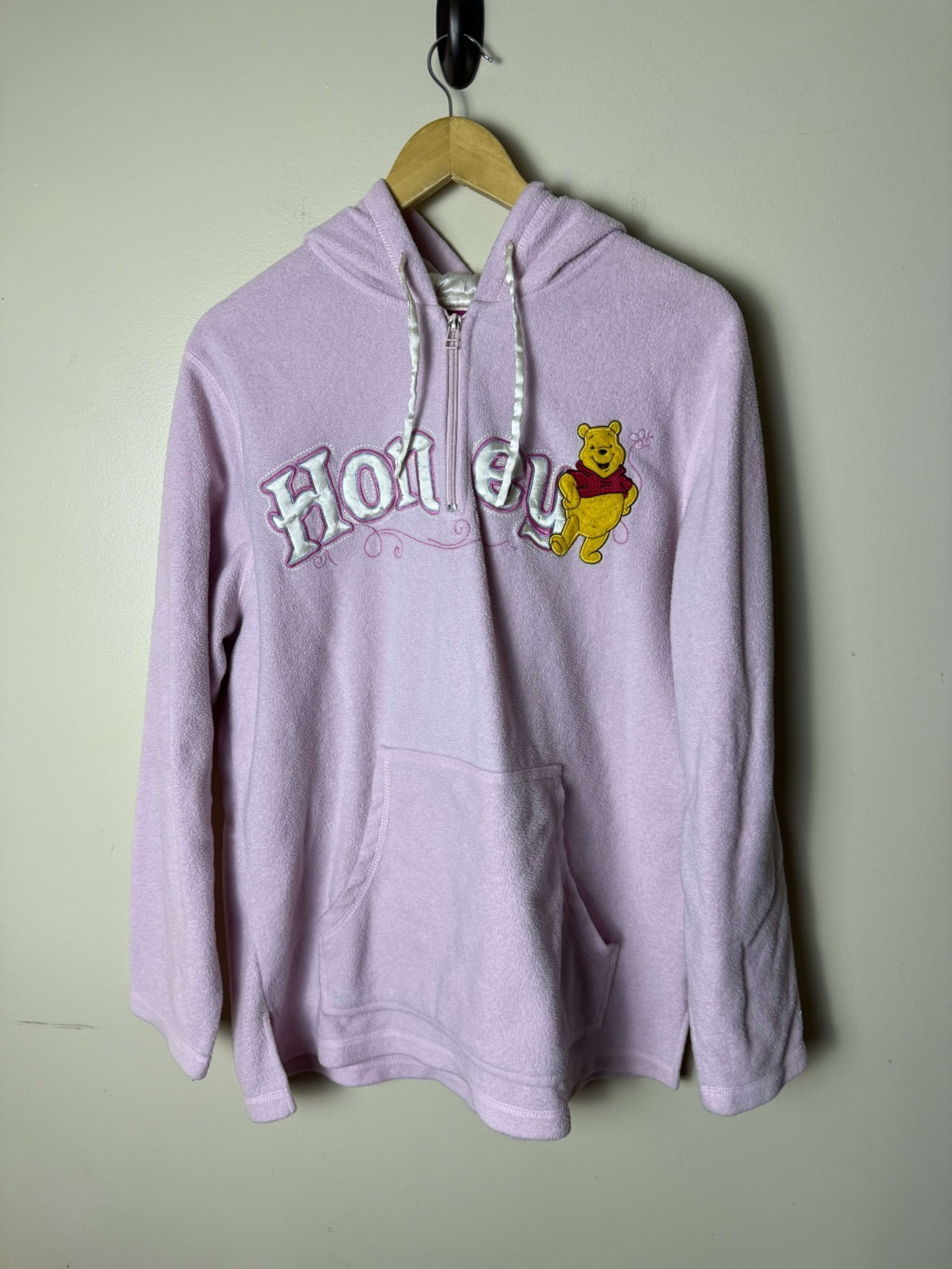 Vintage Disney Winnie the Pooh Embroidered Pullover Fleece Hoodie Womens XL