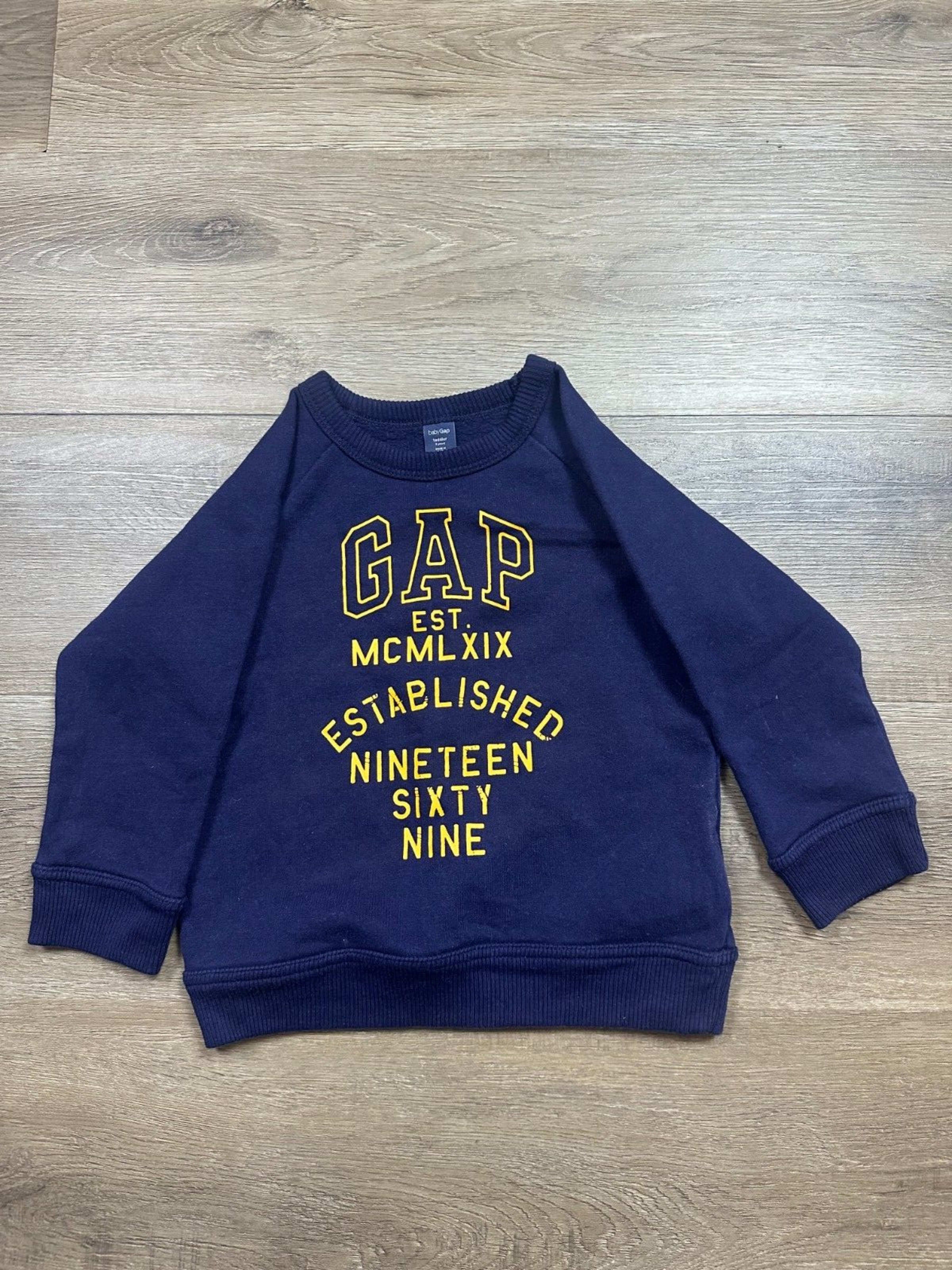 babyGap Long Sleeve Sweater Toddler 2 Years  Blue Embroidered Logo Casual