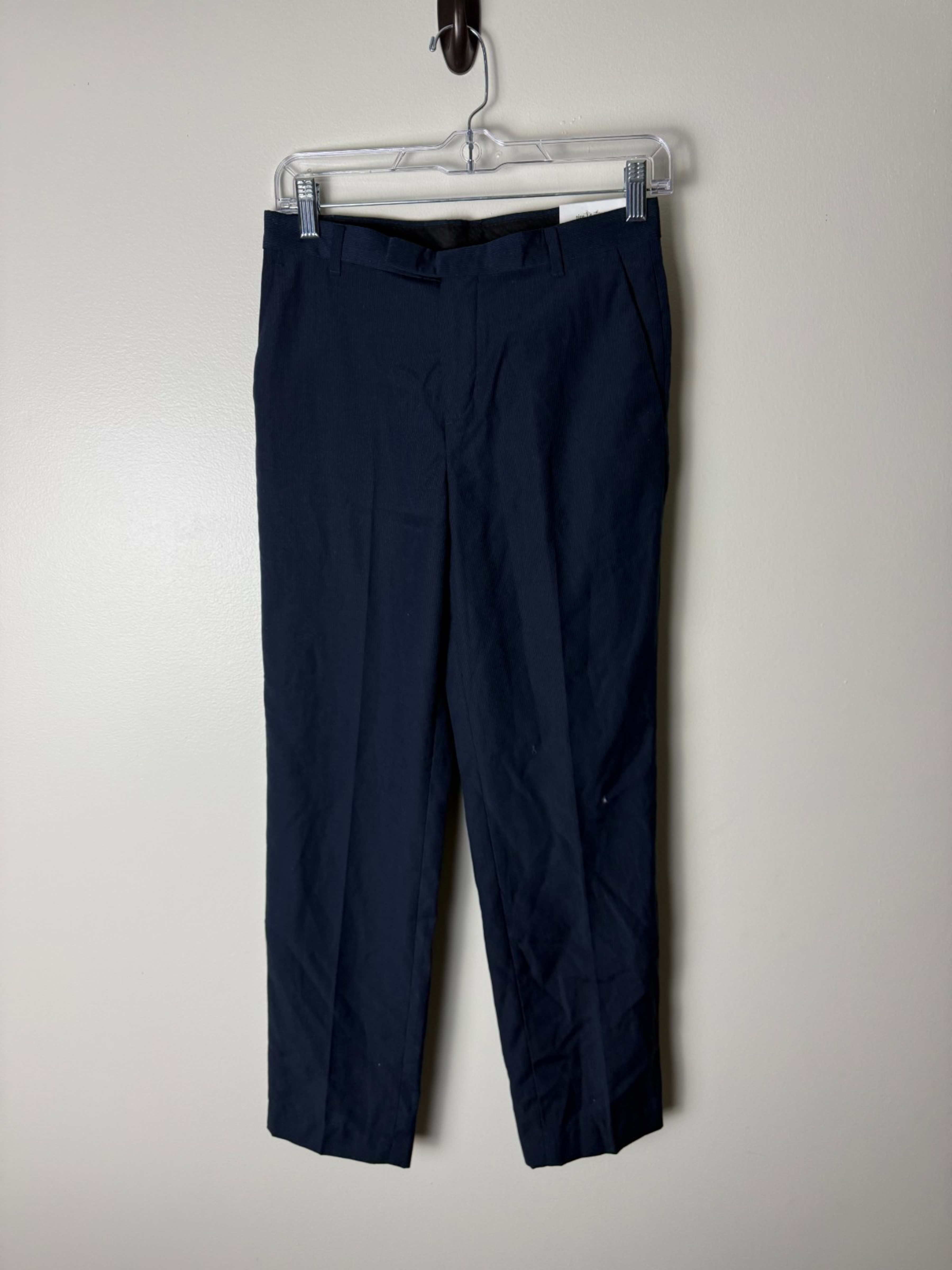 Calvin Klein Navy Blue Checked Slim Fit Mens 14 Reg 28 Formal Dress Trousers NWT