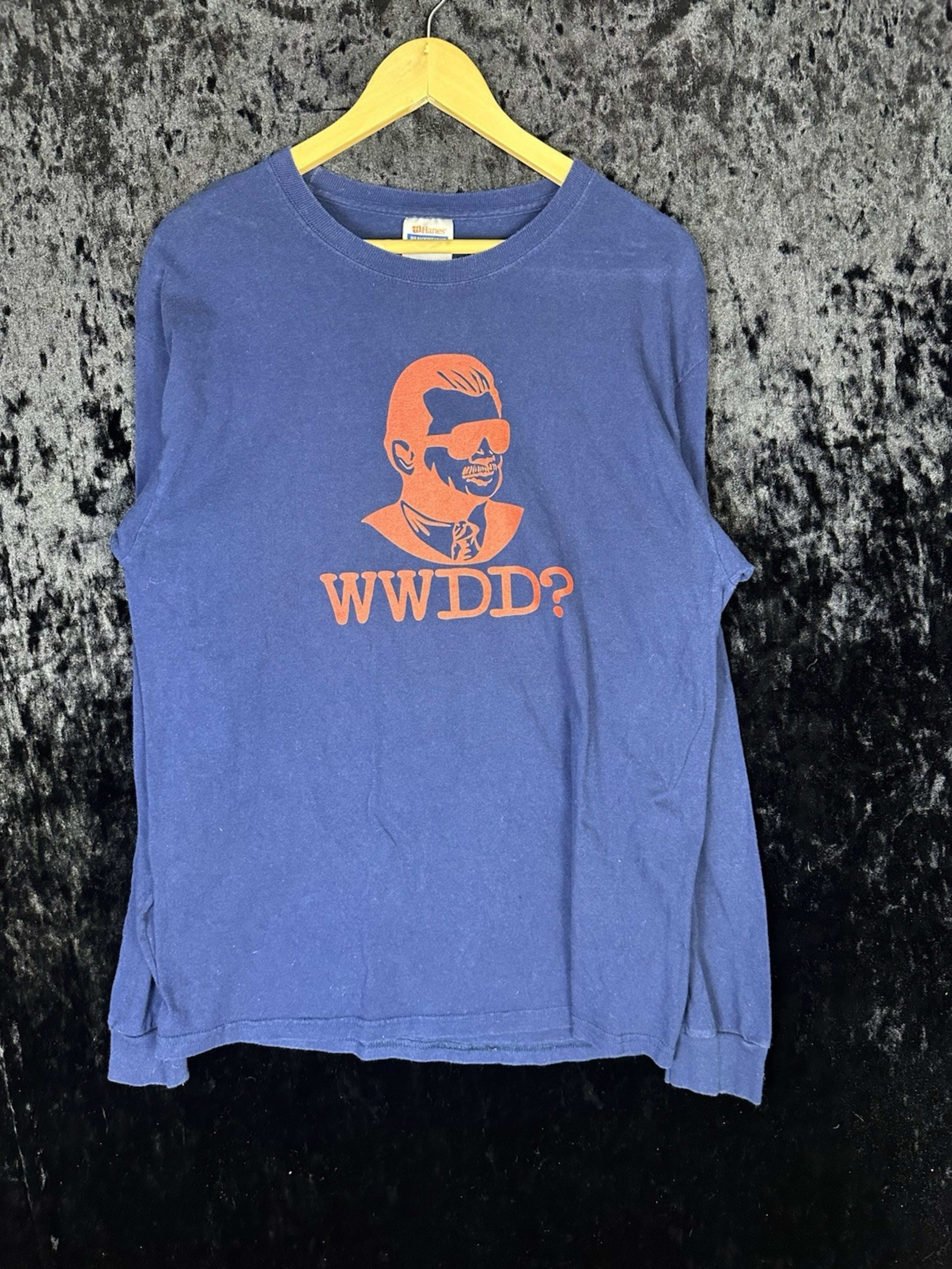Vintage WWDD What Would Dad Do Father’s Day T Shirt Mens L Blue Graphic Print LS