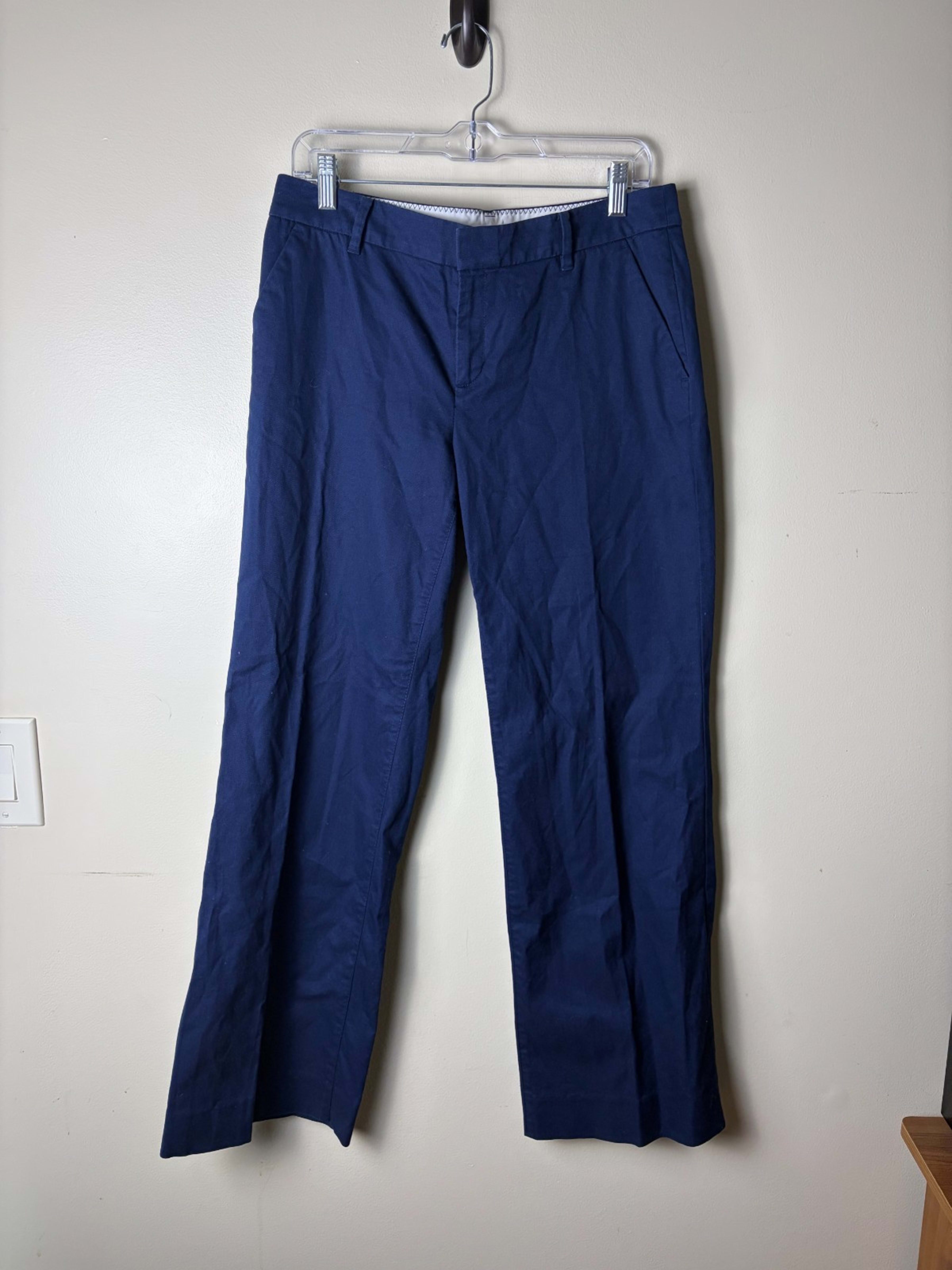 Lilly Pulitzer Mainline Stretch Trouser Pants Womens 10 Navy Blue Wide Leg