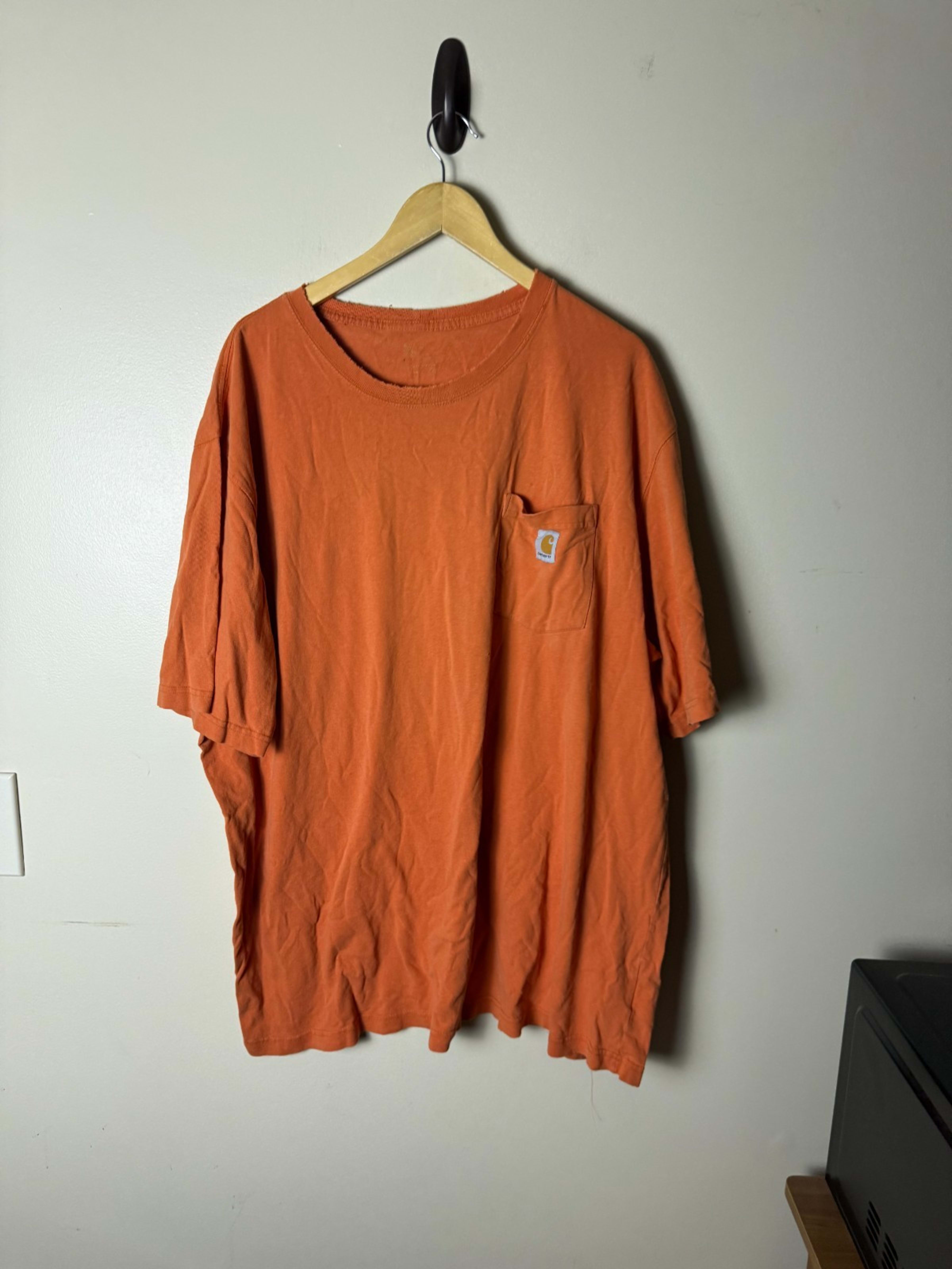Carhartt Men's Blue Original Fit Pocket Logo T-Shirt XL Crew Neck Short Sleeve