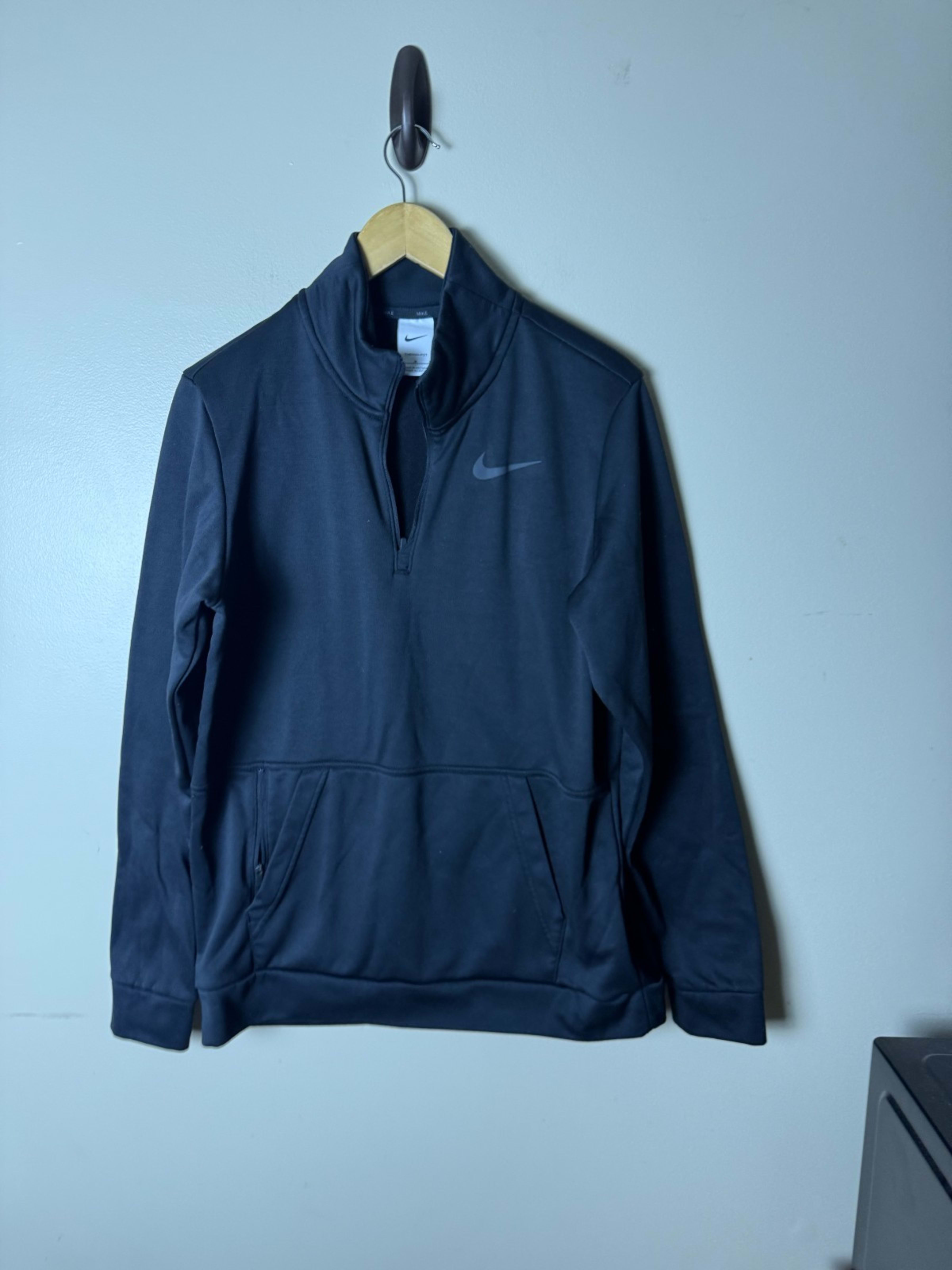 Nike Sweater Mens M Black Long Sleeve Pullover Golf 1/4 Zip Dri-Fit