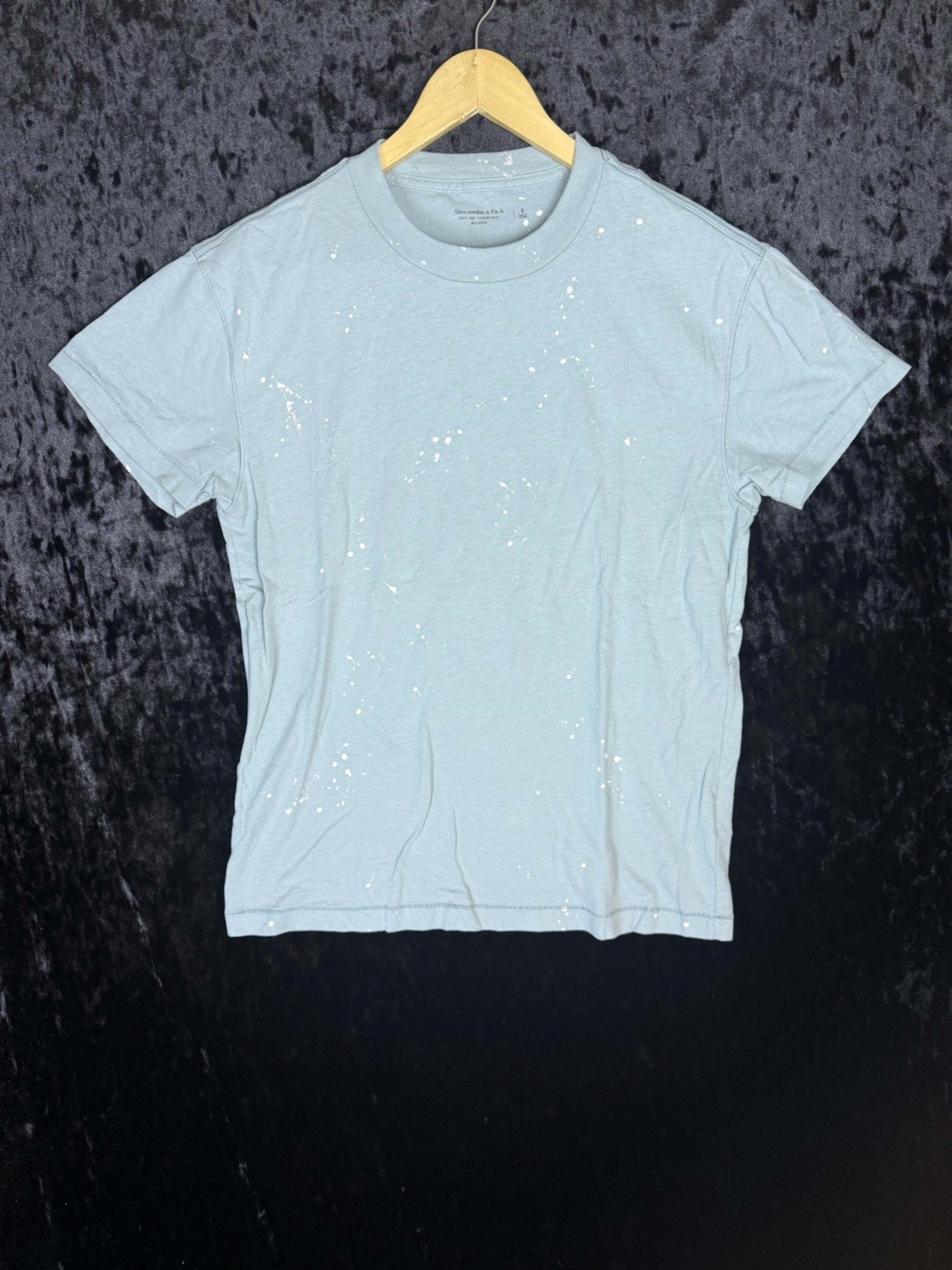 Abercrombie & Fitch T-Shirt Mens S Blue Tie Dye Cotton Relaxed Fit Short Sleeve
