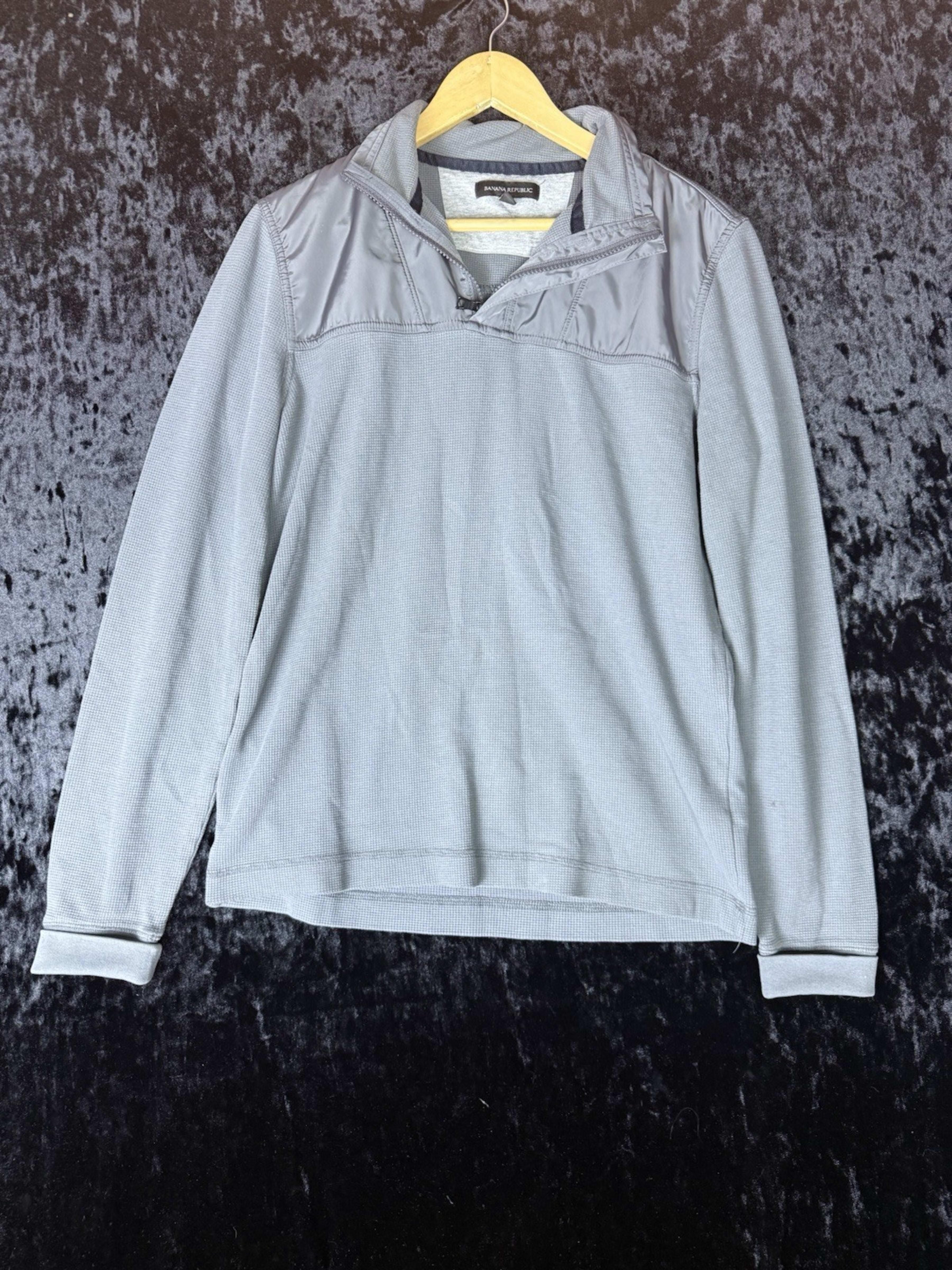 Banana Republic 1/4 Zip Mens S Blue Pullover Sweater Casual