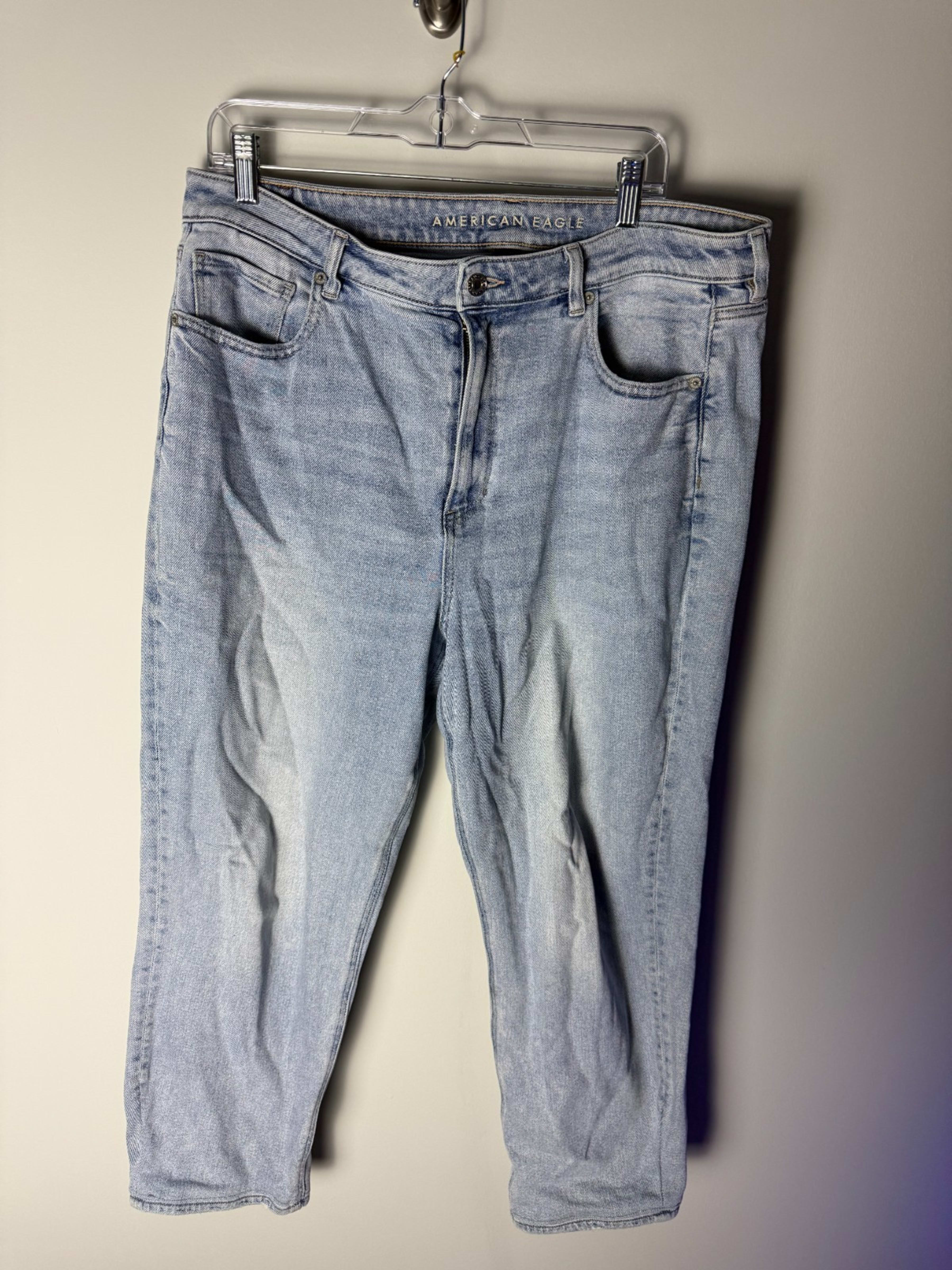 American Eagle Straight Leg Jeans Women's 16 Regular Light Blue Denim Casual