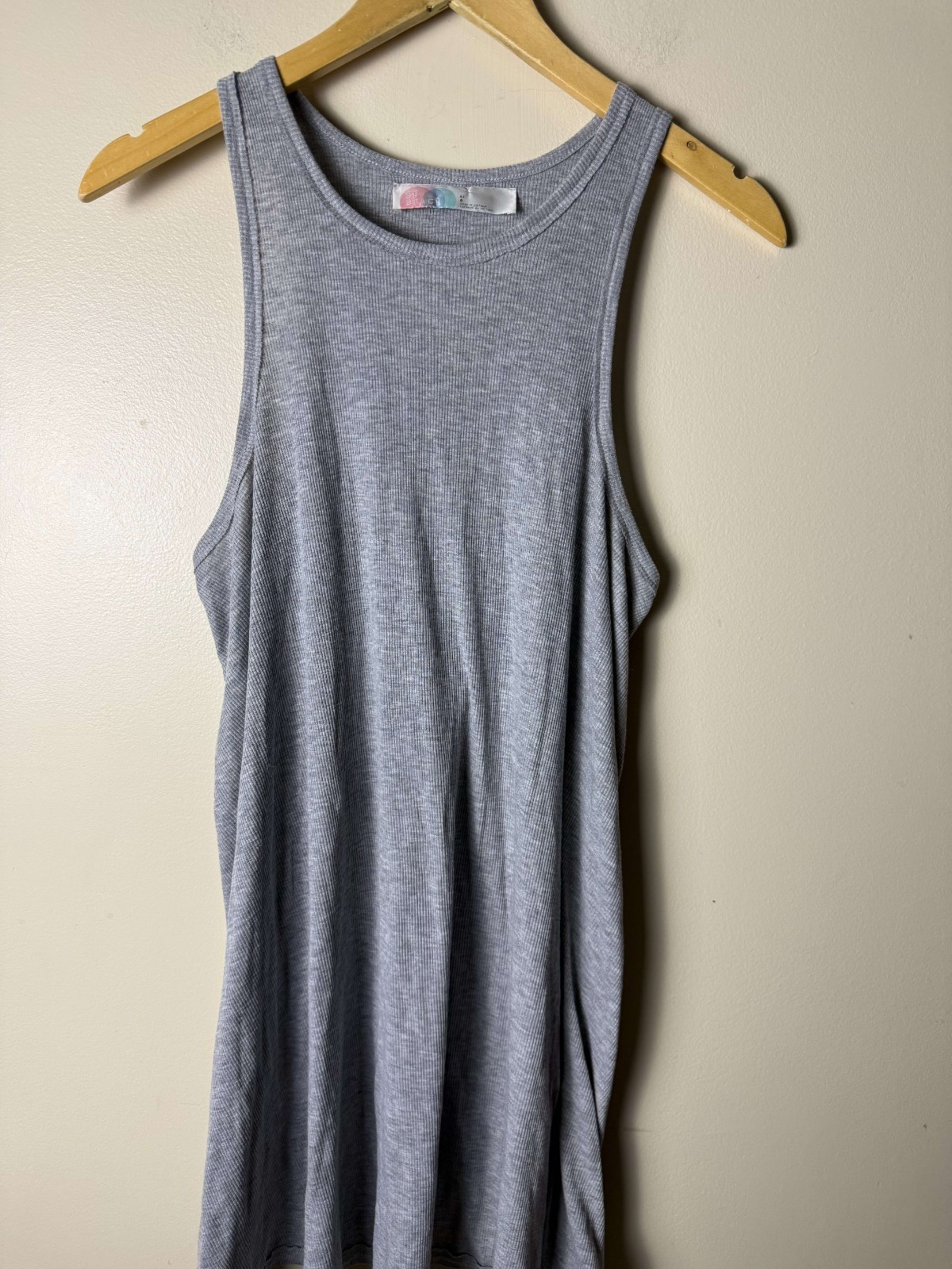 Free People Beach Tank Dress Womens L Gray Summer Casual Boho Breathable