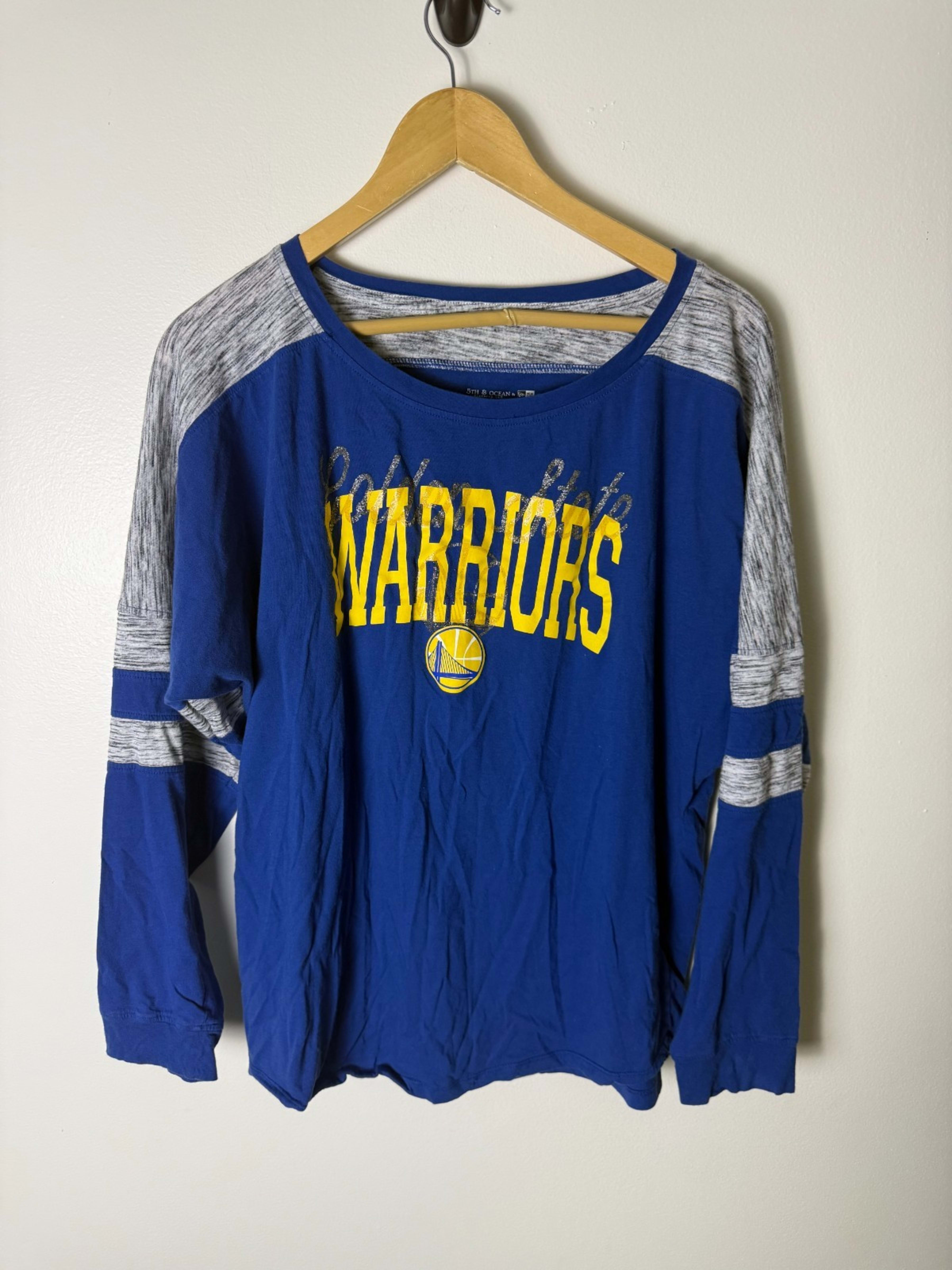 5th & Ocean Blue Golden State Warriors Graphic Womens XL Sports Long Sleeve