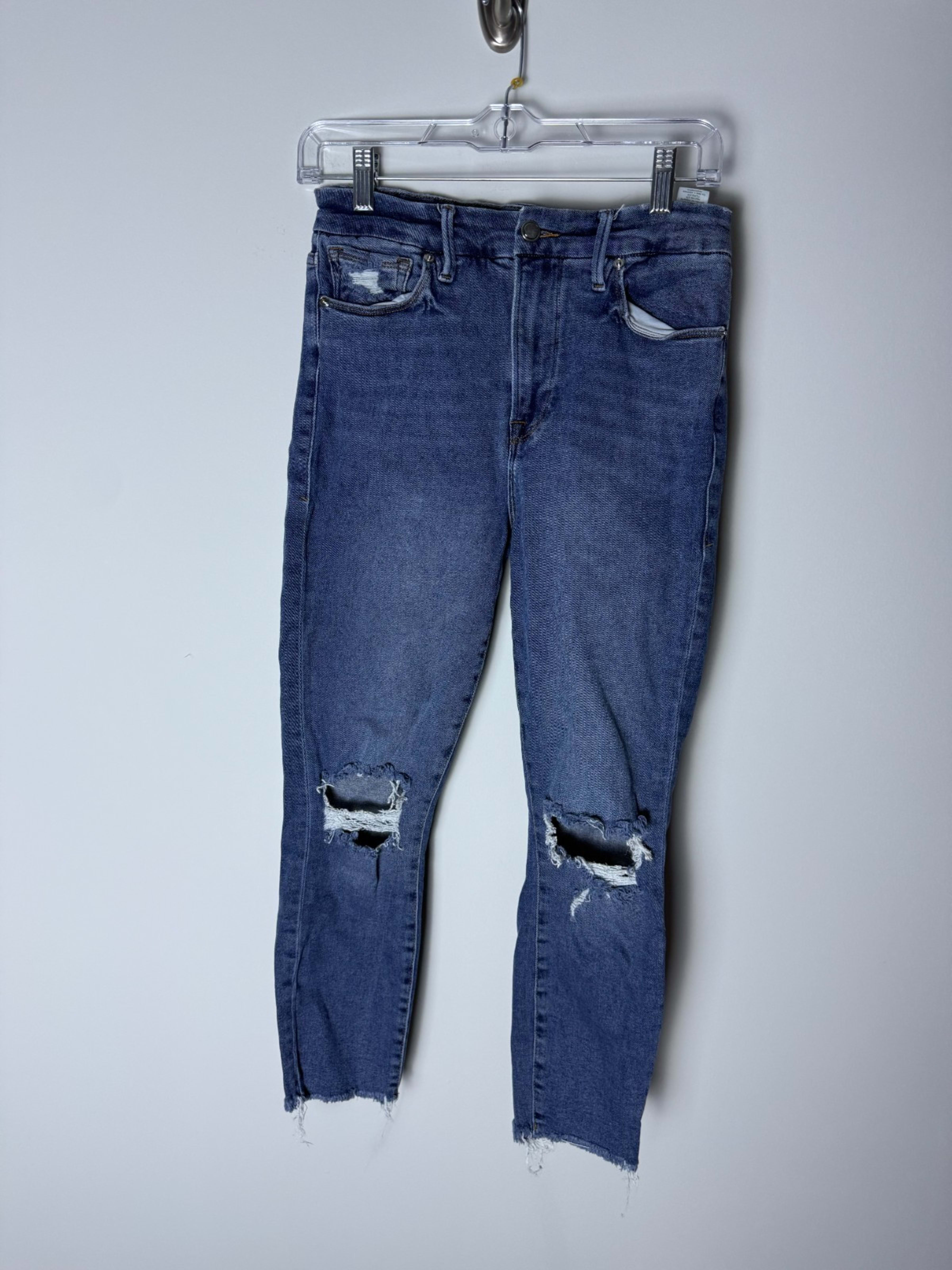 Good American Good Curve Straight High-Rise Distressed Women’s 8 Jeans Casual