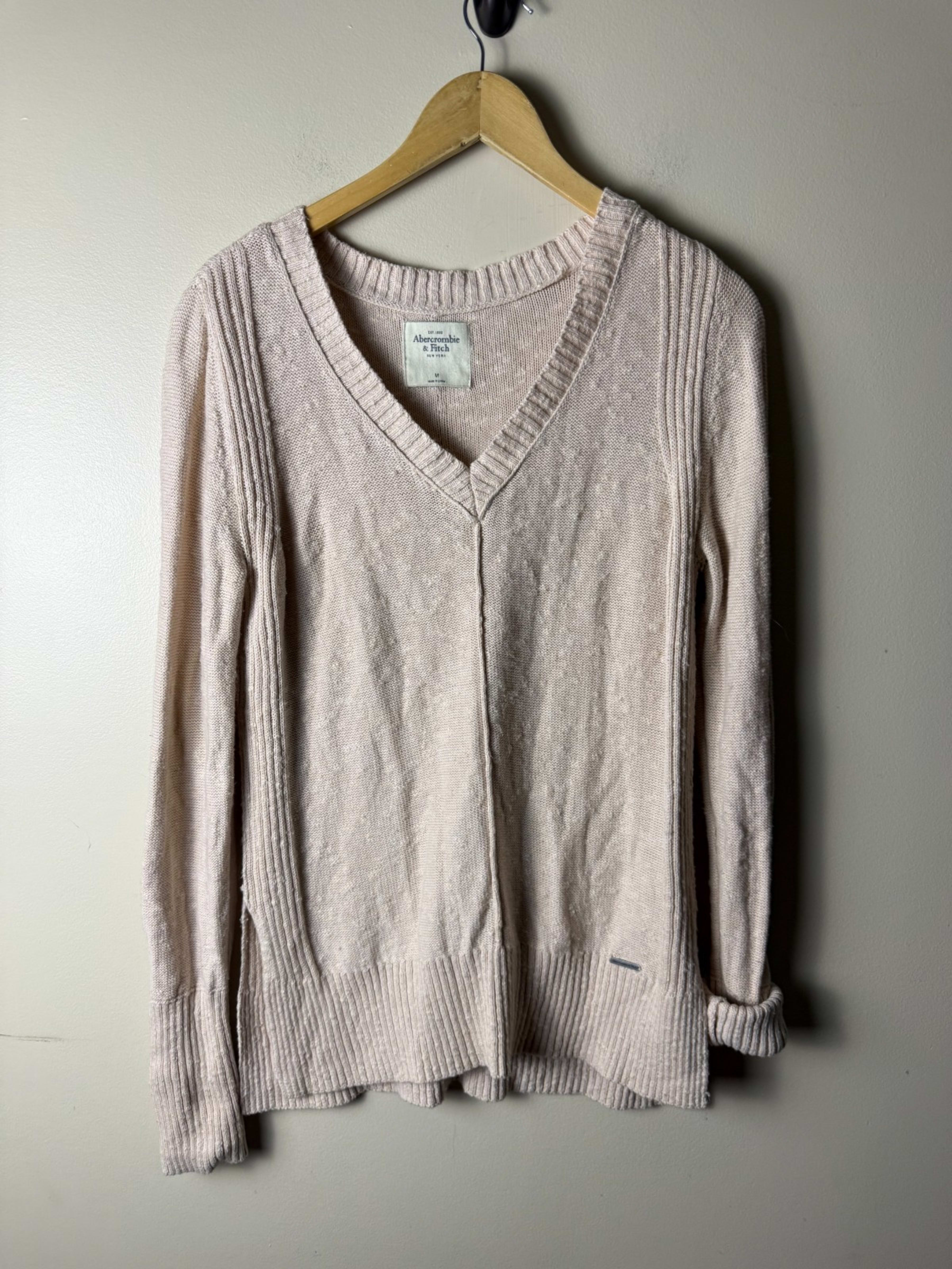 Abercrombie & Fitch Sweater Womens M Pink Cotton Blend Y2K Casual