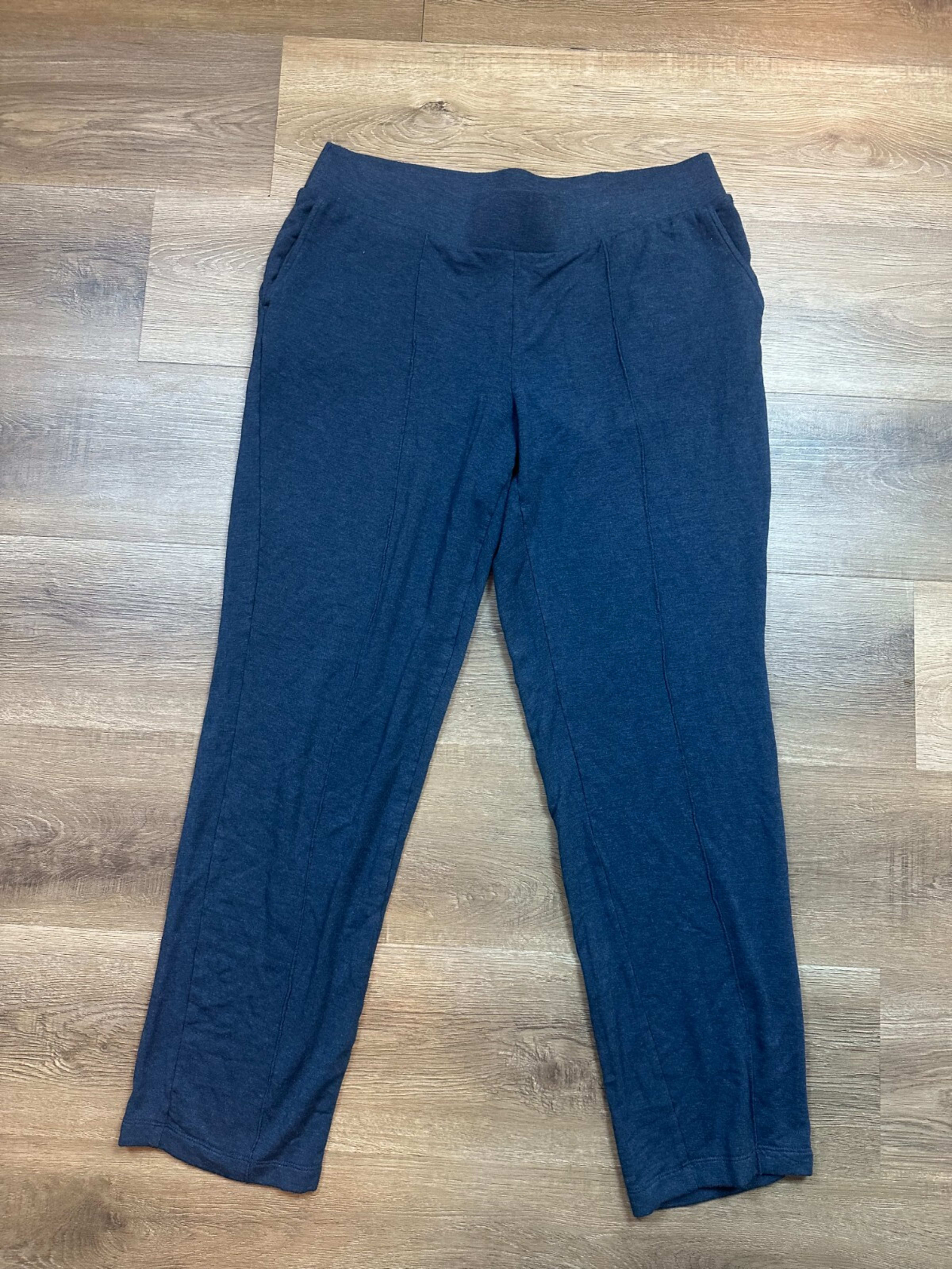 PureJill Tranquility Fleece Pants Women M Blue Elastic Loungewear
