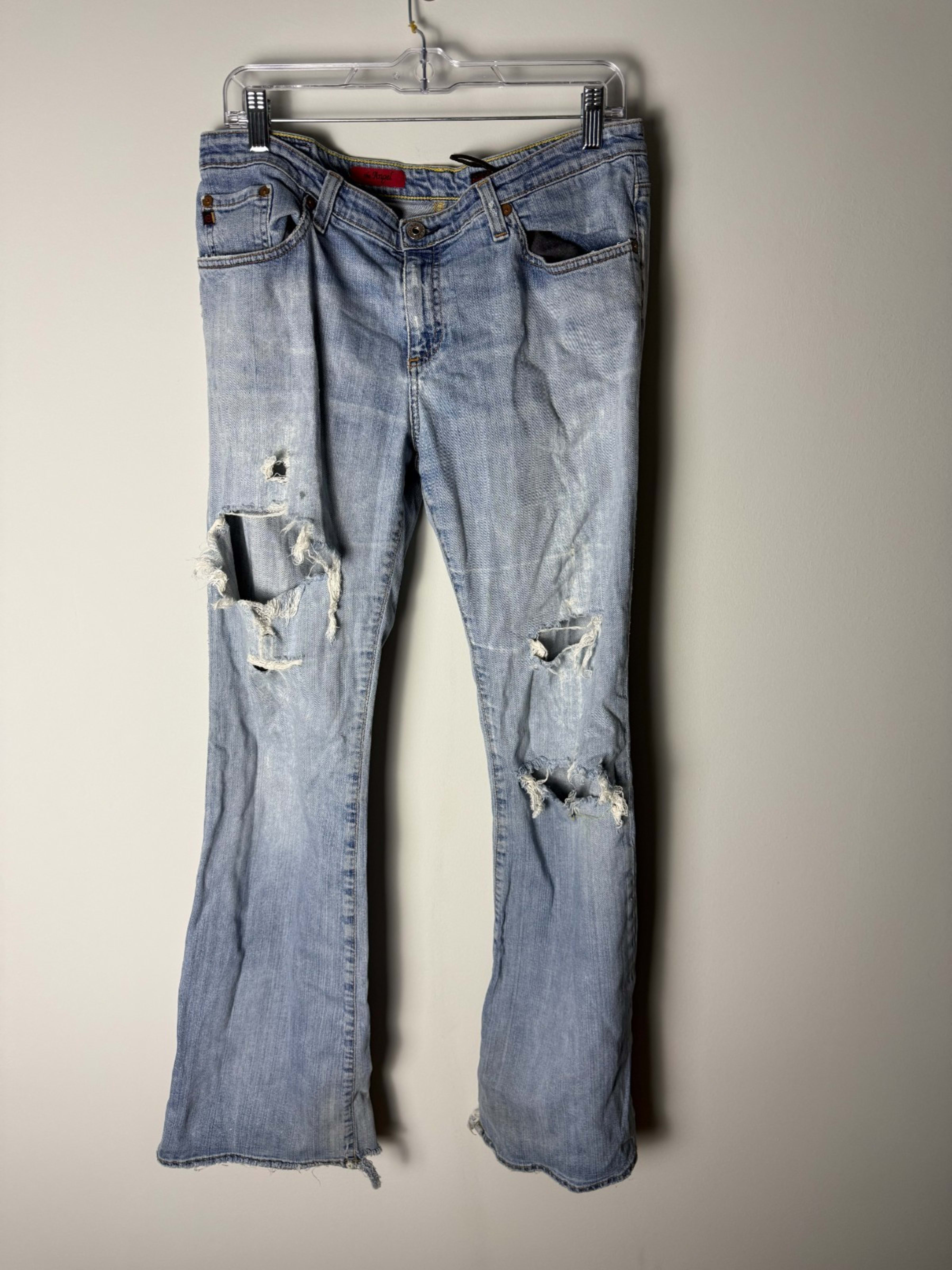 Adriano Goldshmied The Angel Regular Jeans Womens 32x33 Blue Denim Distressed