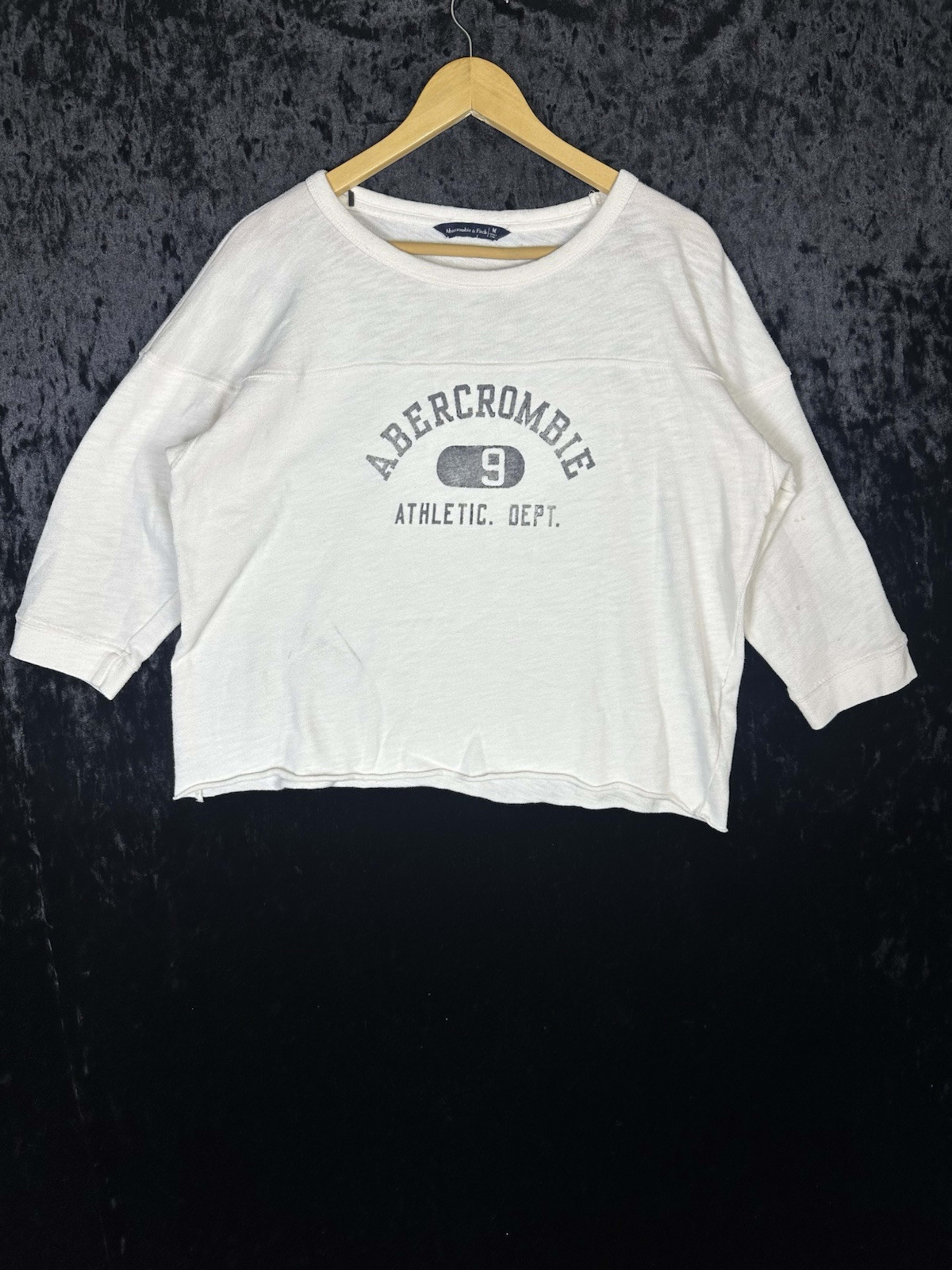 Abercrombie and Fitch Sweater Womens M White Athletic Dept Muscle Casual