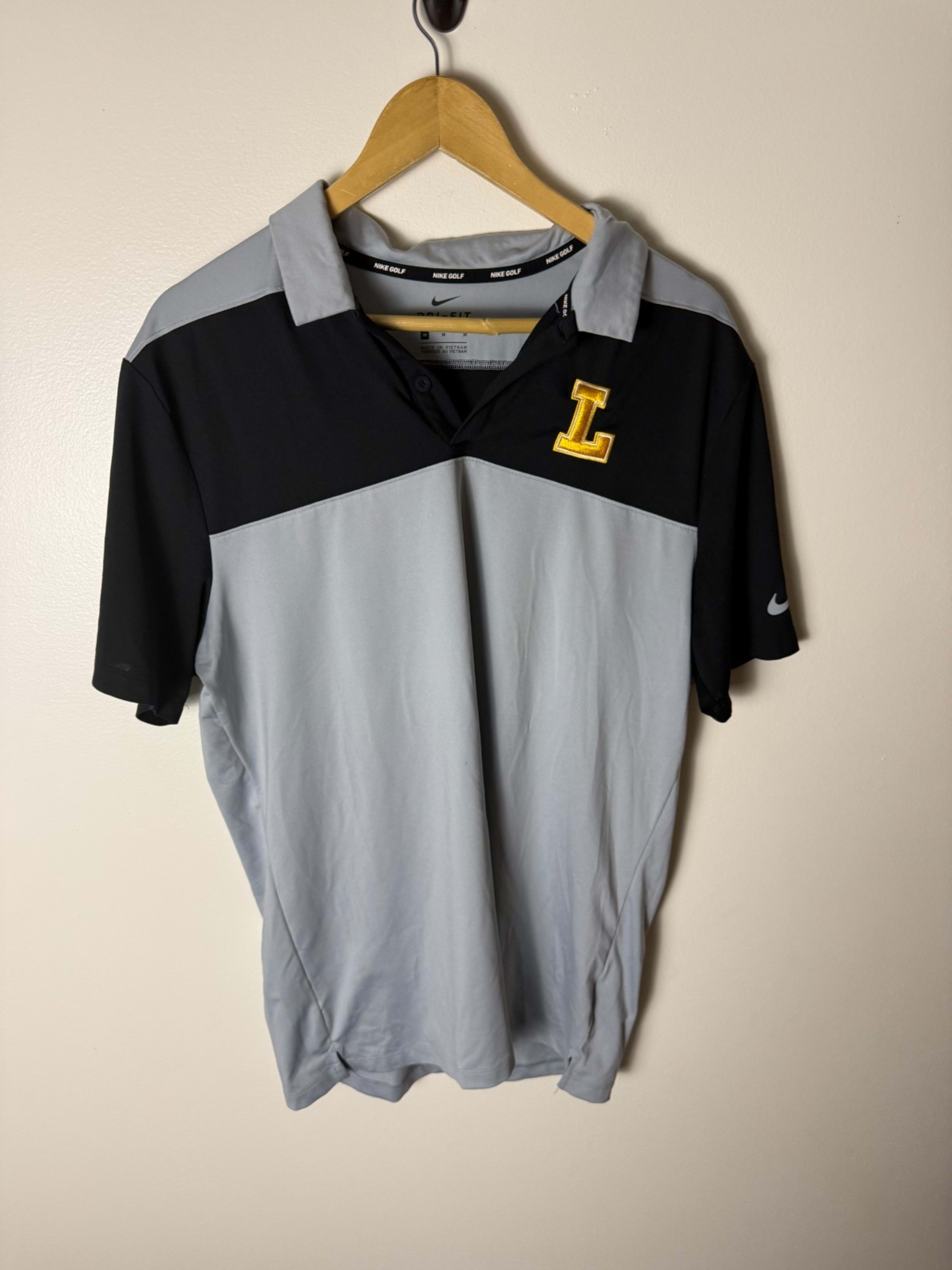 Nike Dri-FIT Loyola University Chicago Basketball Polo Mens M Gray