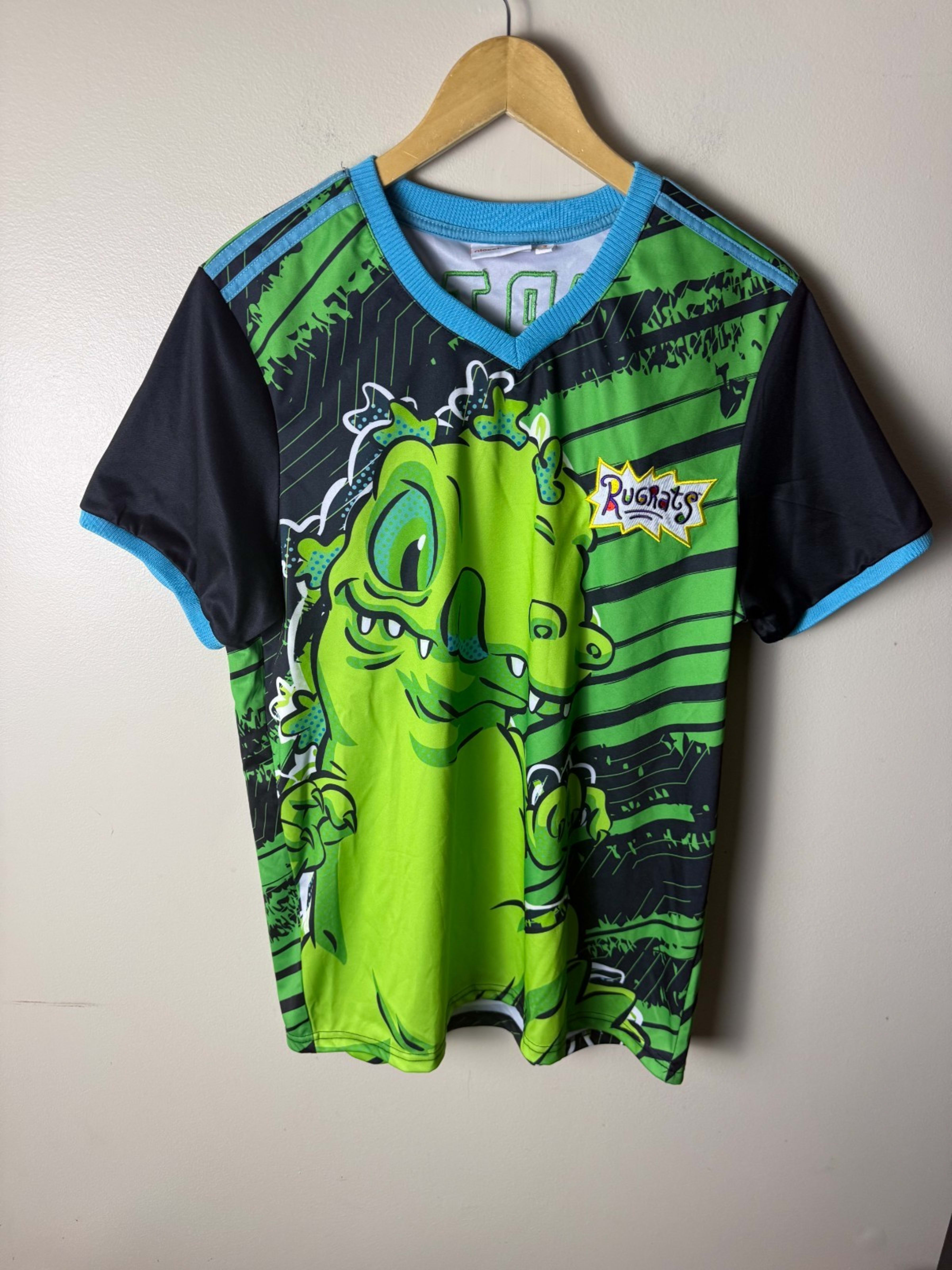 Nickelodeon Reptar Soccer Jersey Green Mens S RUGRATS #91