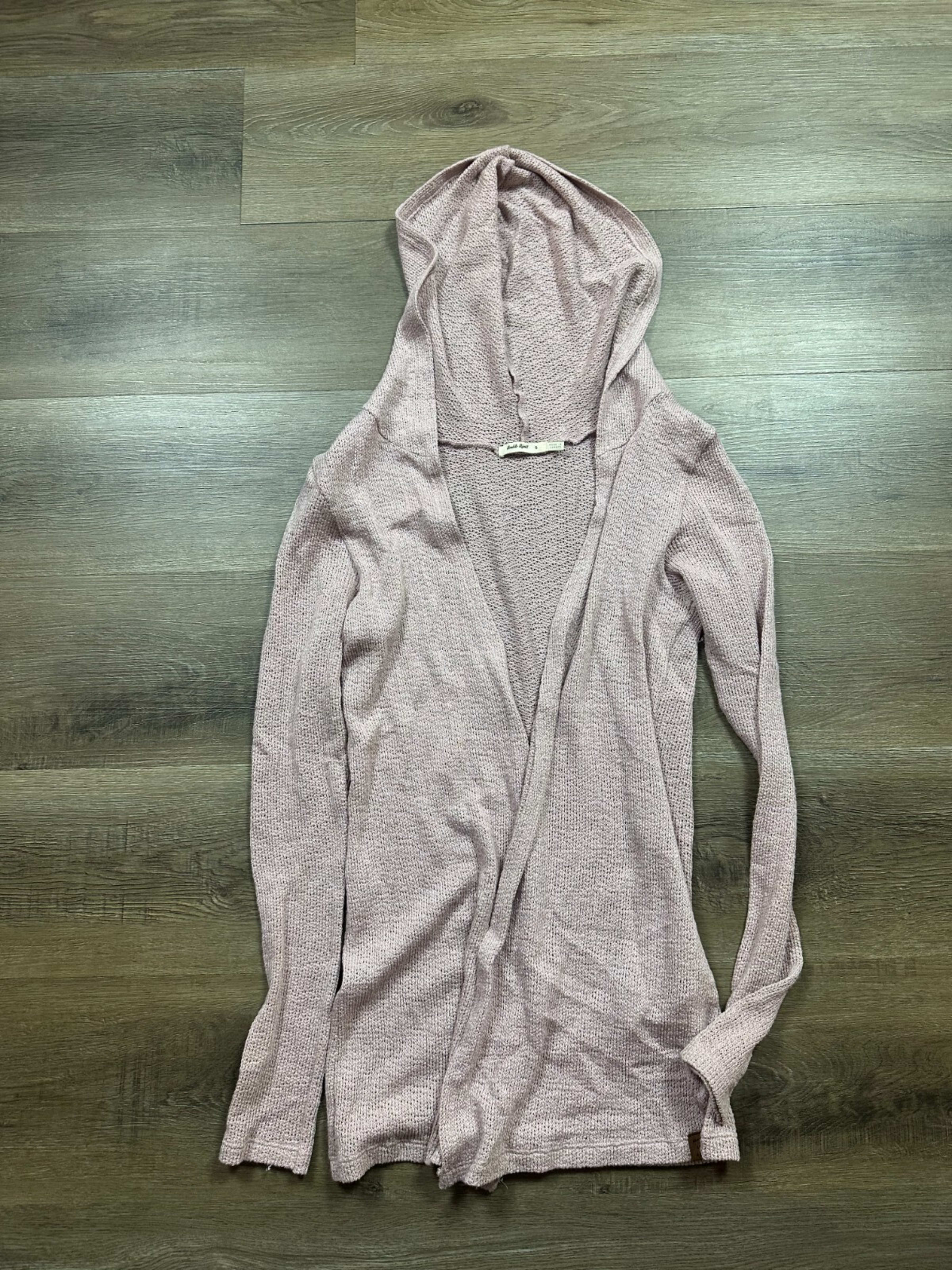 Double Agent Long Sleeve Hooded Cardigan Women's S Pink Lightweight Casual