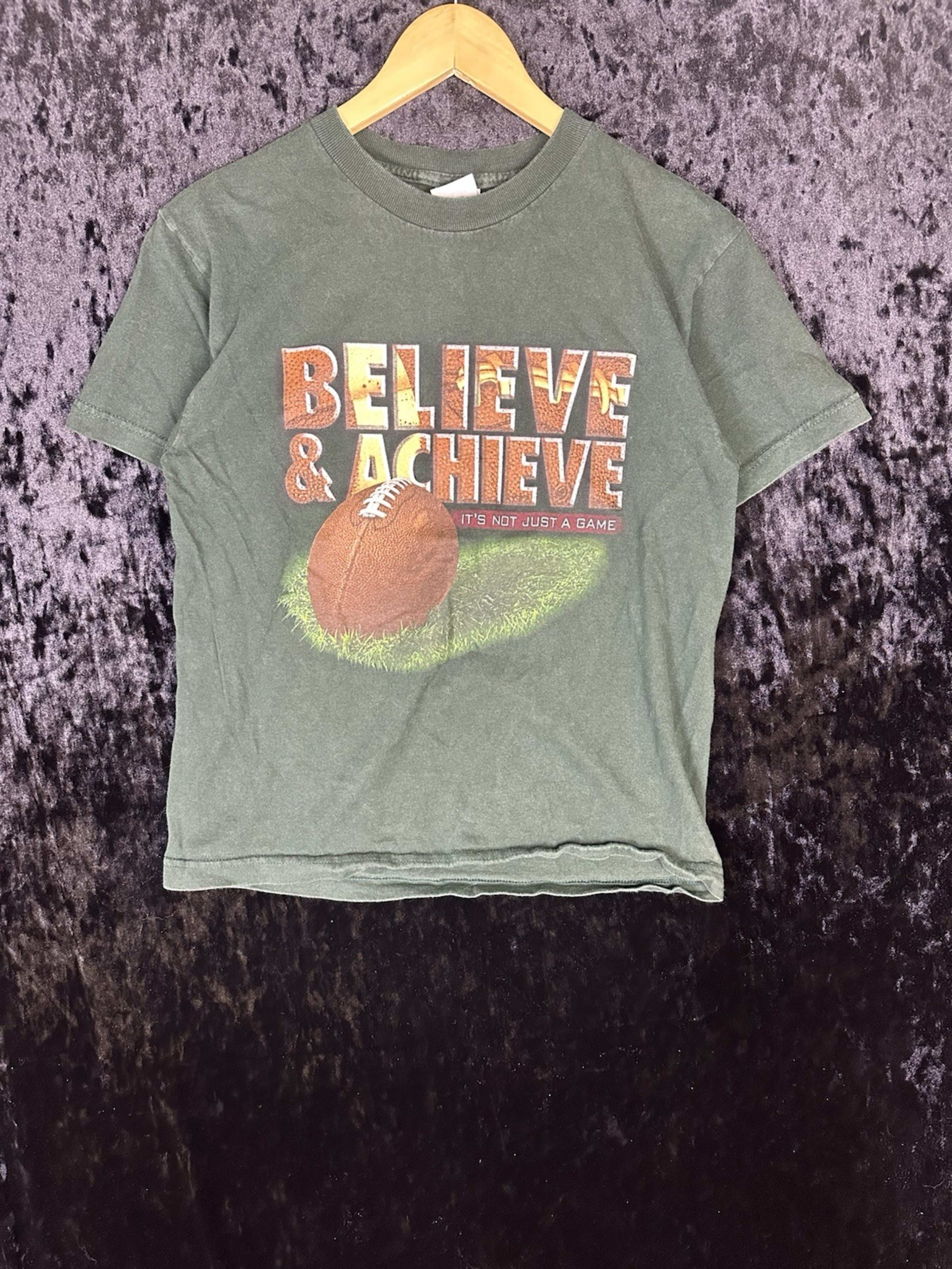 Gildan Believe & Achieve T-Shirt Youth Boys L Green Graphic Short Sleeve