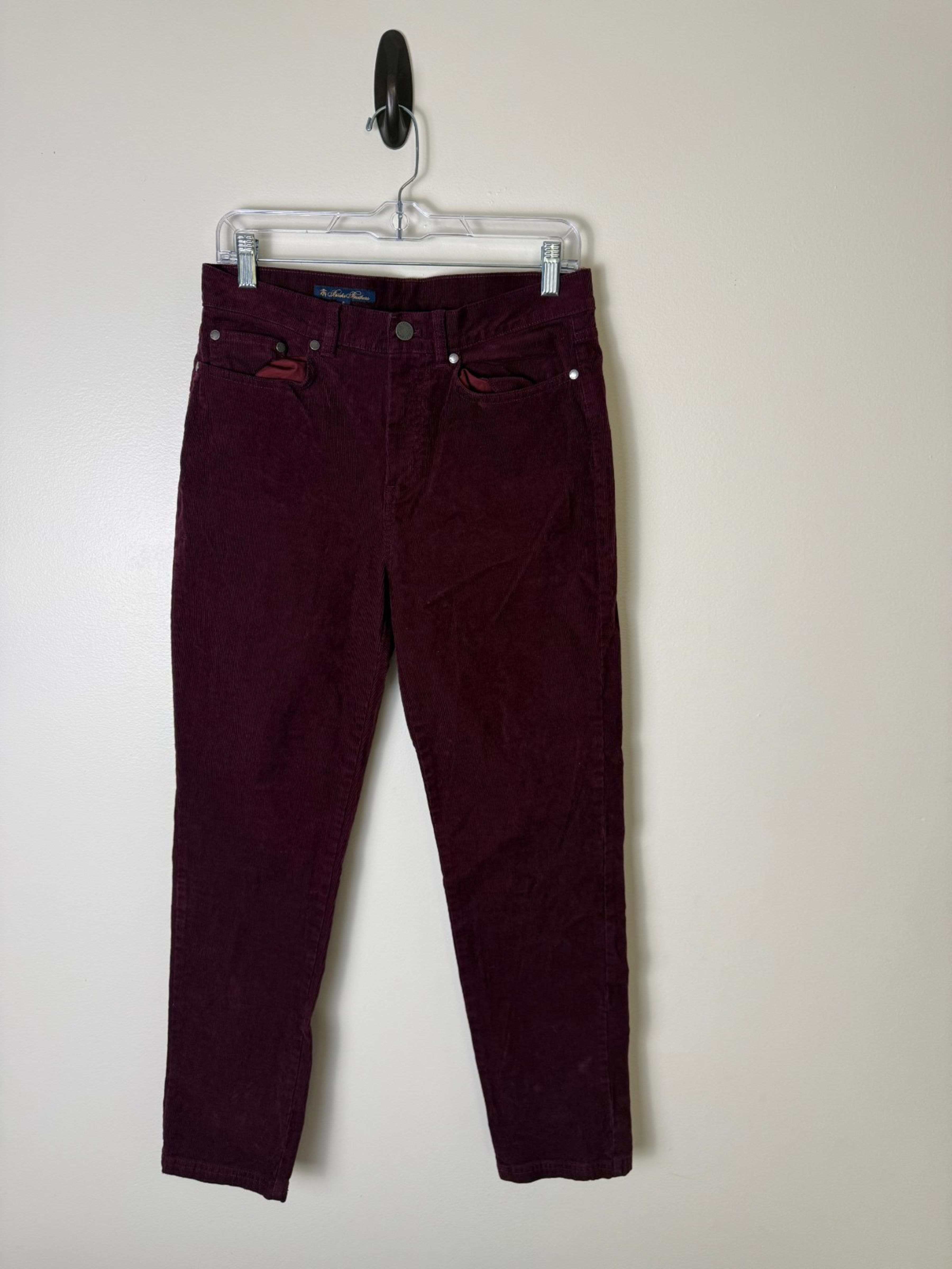 Brooks Brothers Pants Womens 8 (30x28) Burgundy Corduroy Stretch Straight