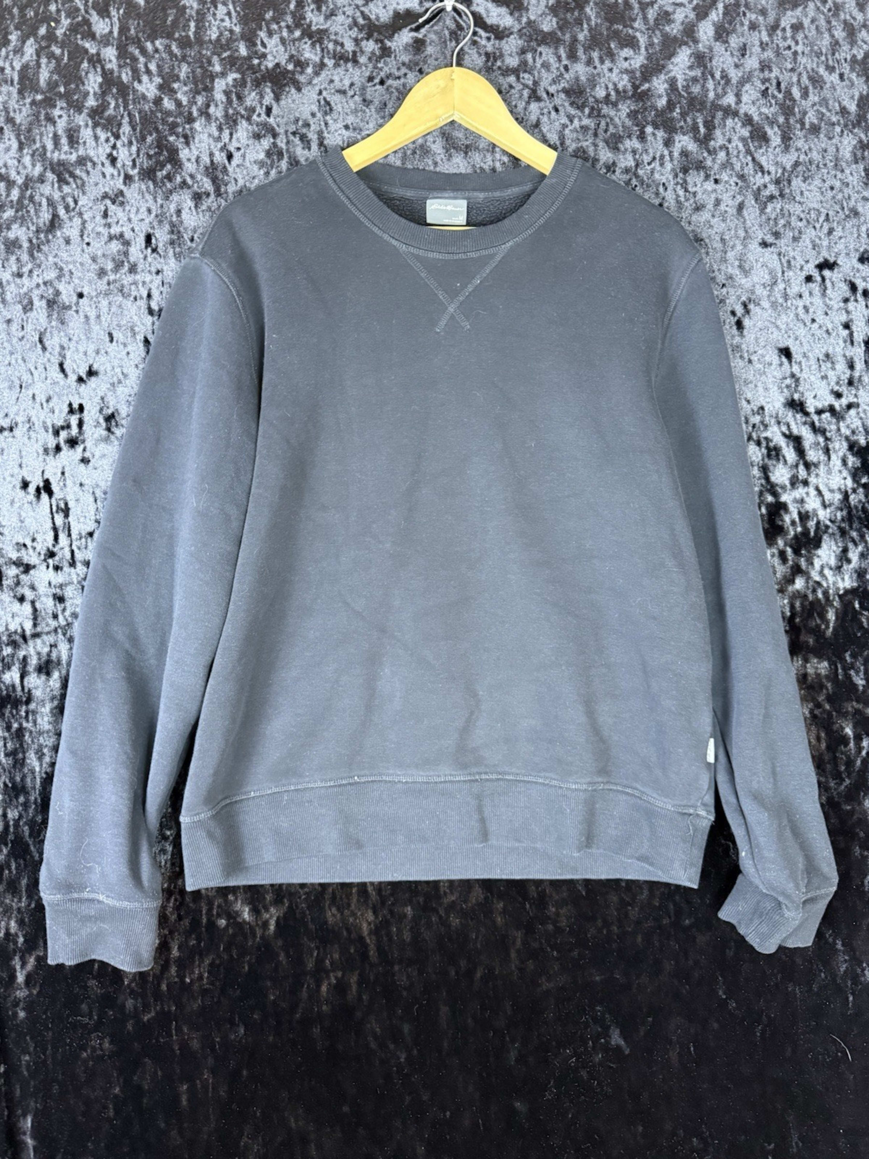Eddie Bauer Sweater Mens M Black Pullover Cotton Crewneck Casual Comfort