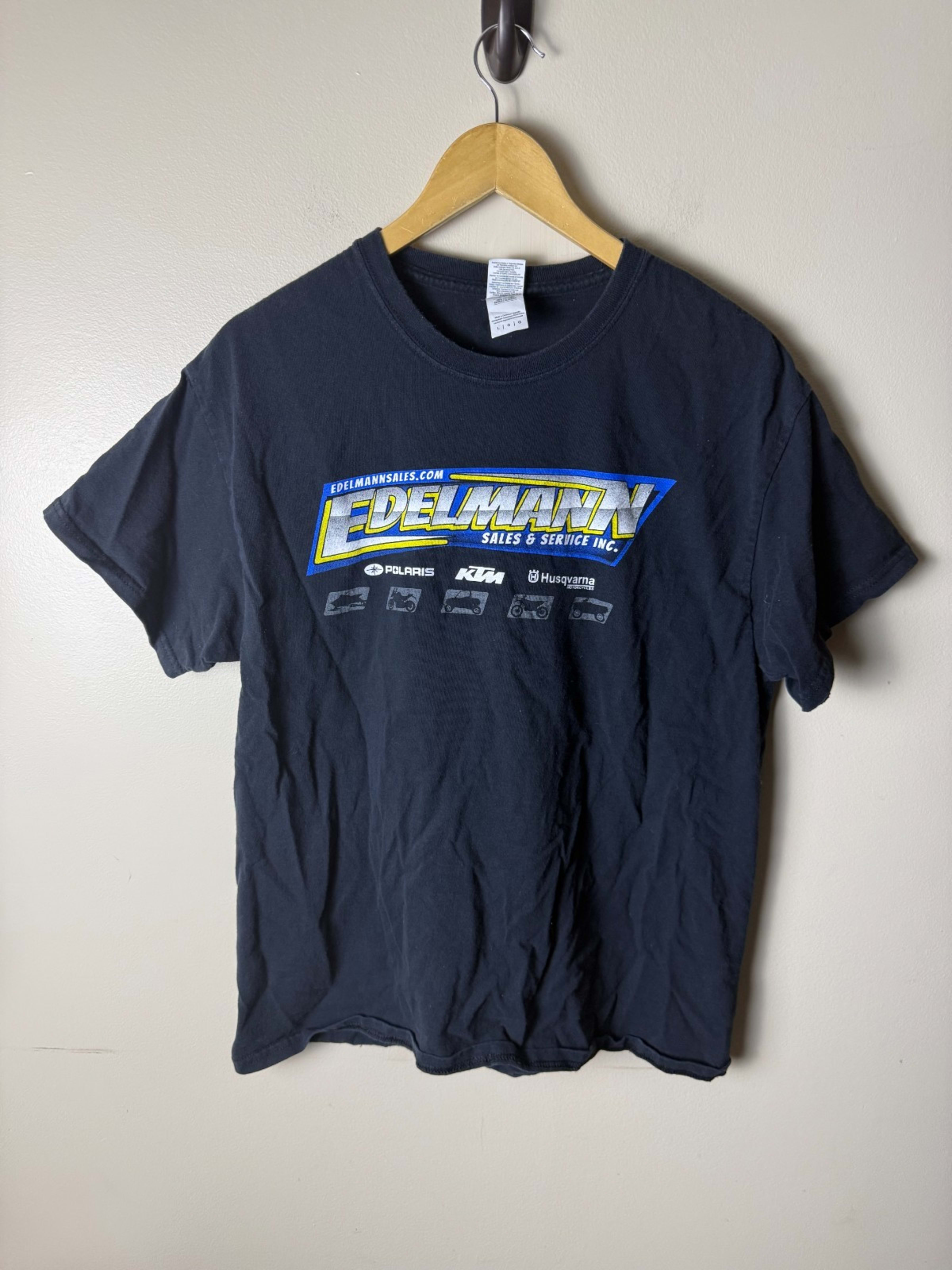 Gildan Edelmann Off Road Racing T Shirt Mens L Black Short Sleeve Y2K