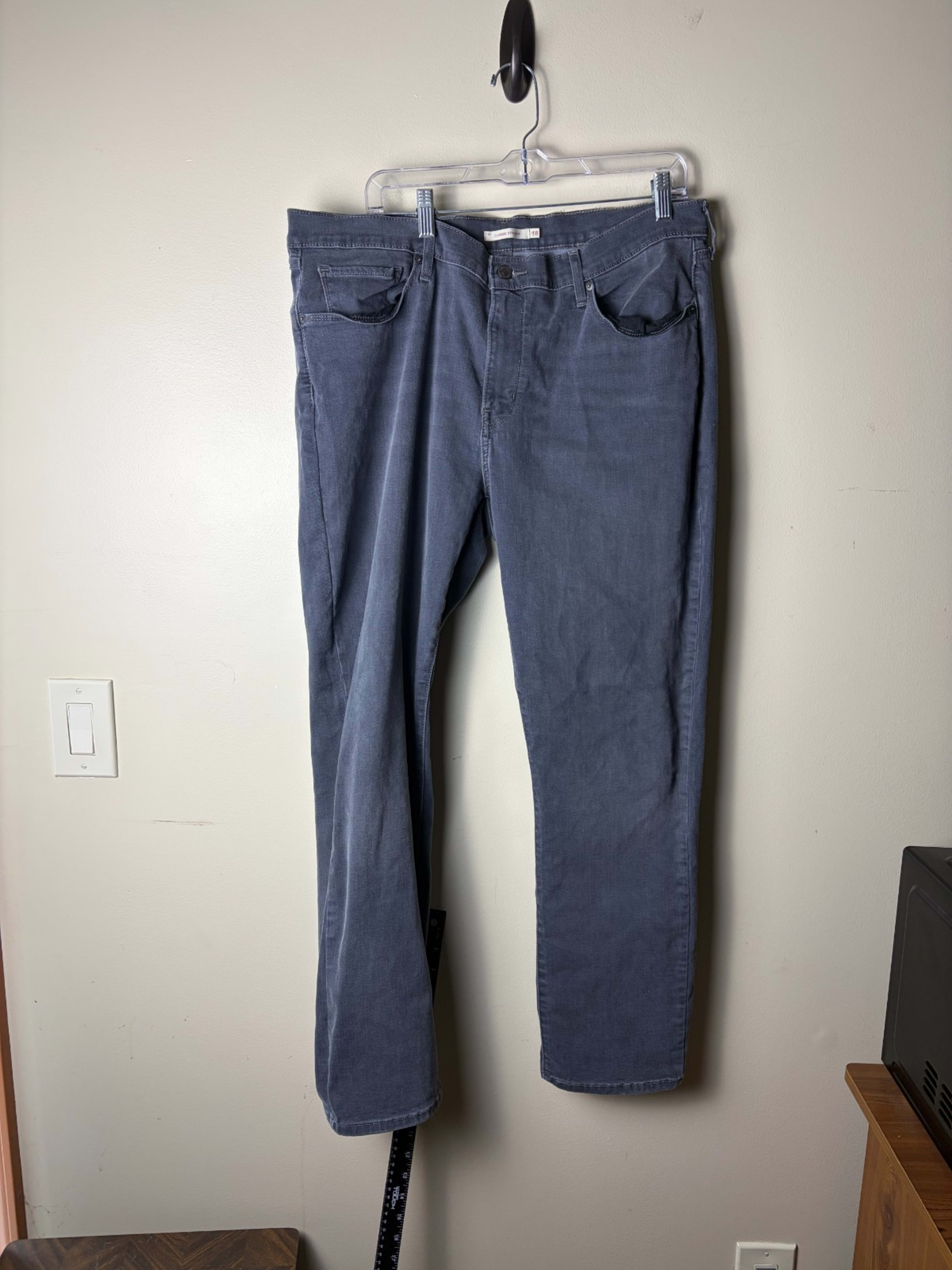 Levis Jeans Womens 18 Denim Faded Black Classic Straight Stretch Cotton Blend