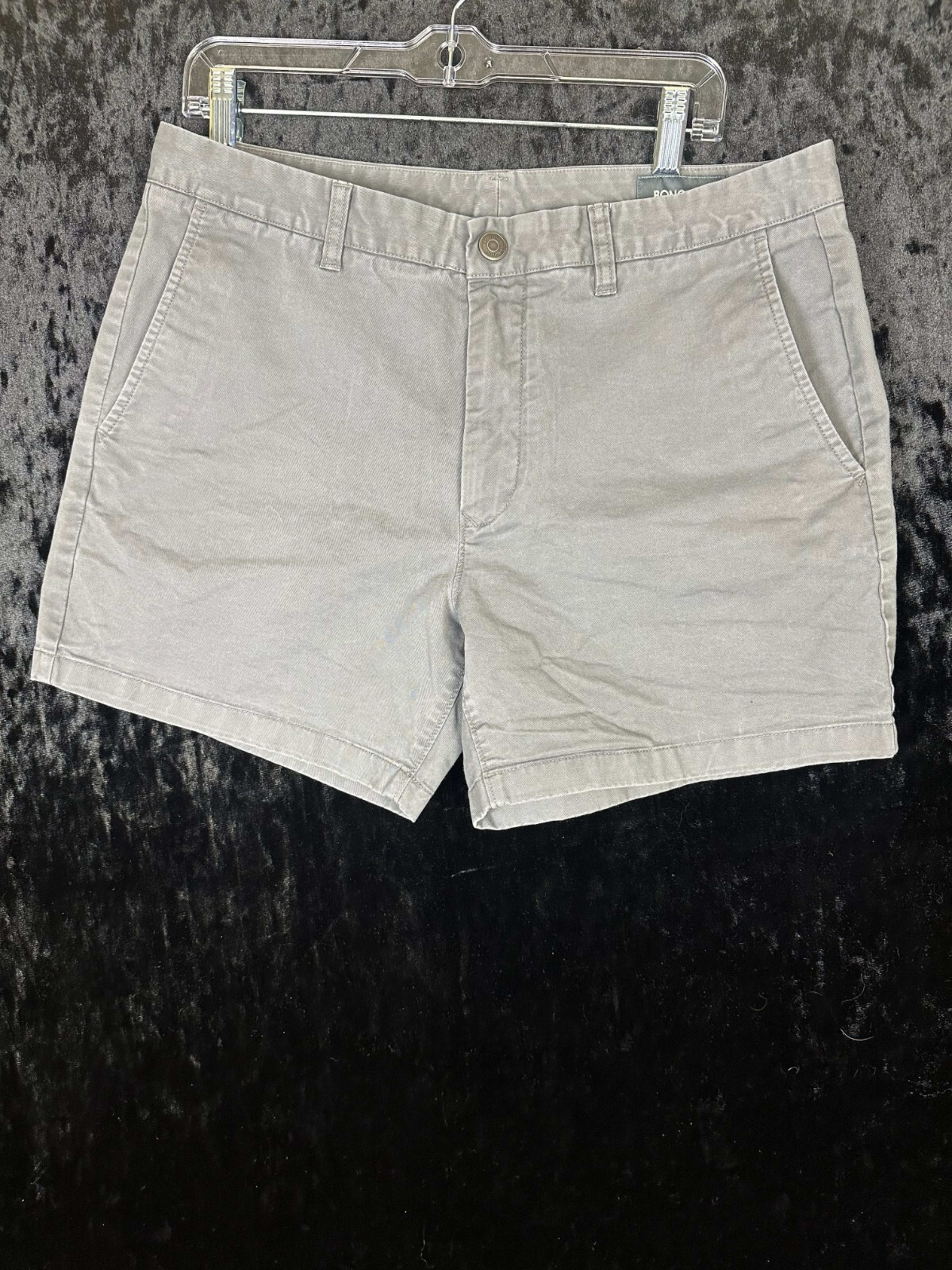Bonobos Chino Shorts Women's 34 Grey Solid Comfortable Slit Pockets Preppy
