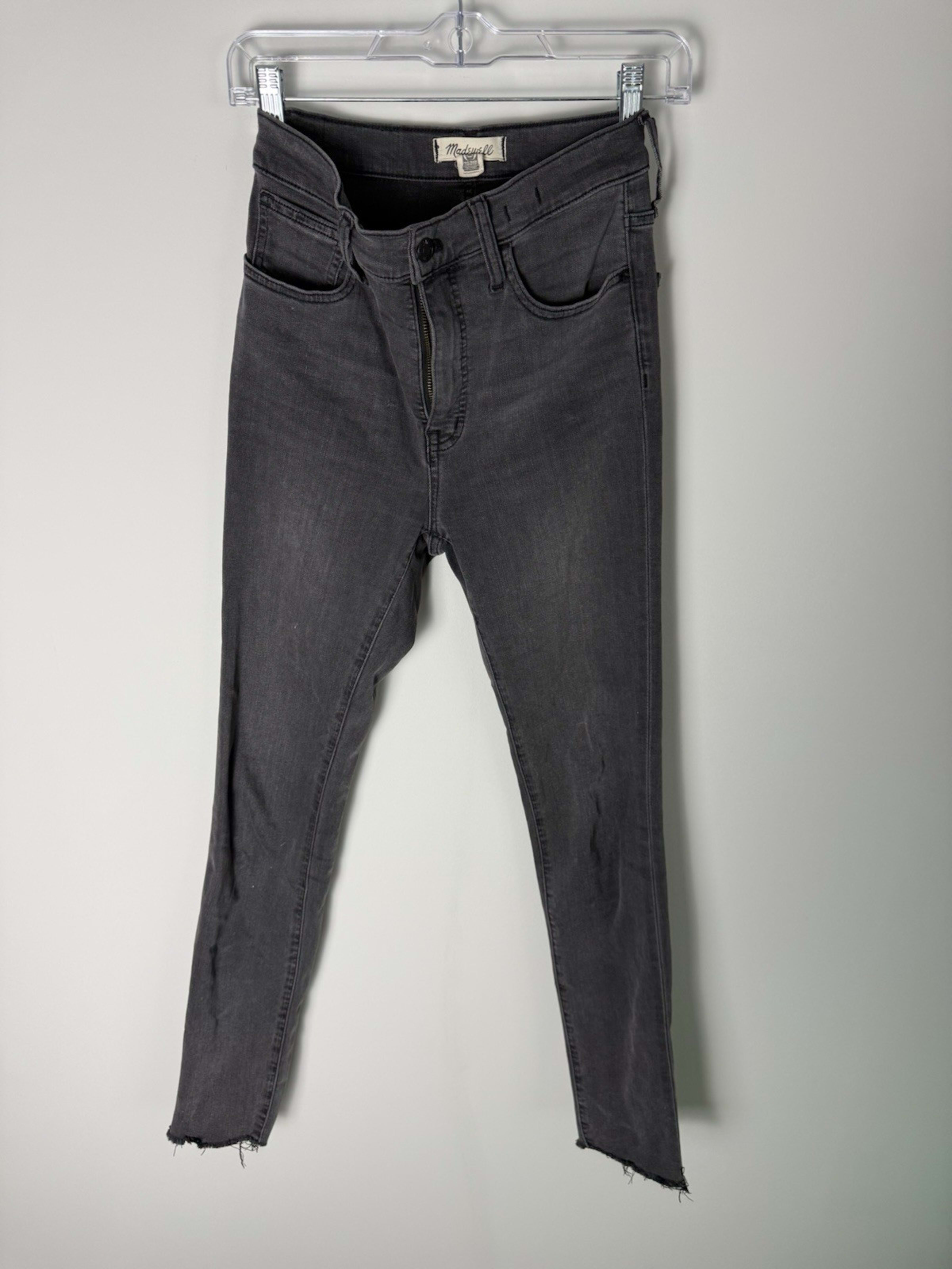 Madewell 10" High-Rise Roadtripper Supersoft Jeans Womens 25 Gray Ankle Distress