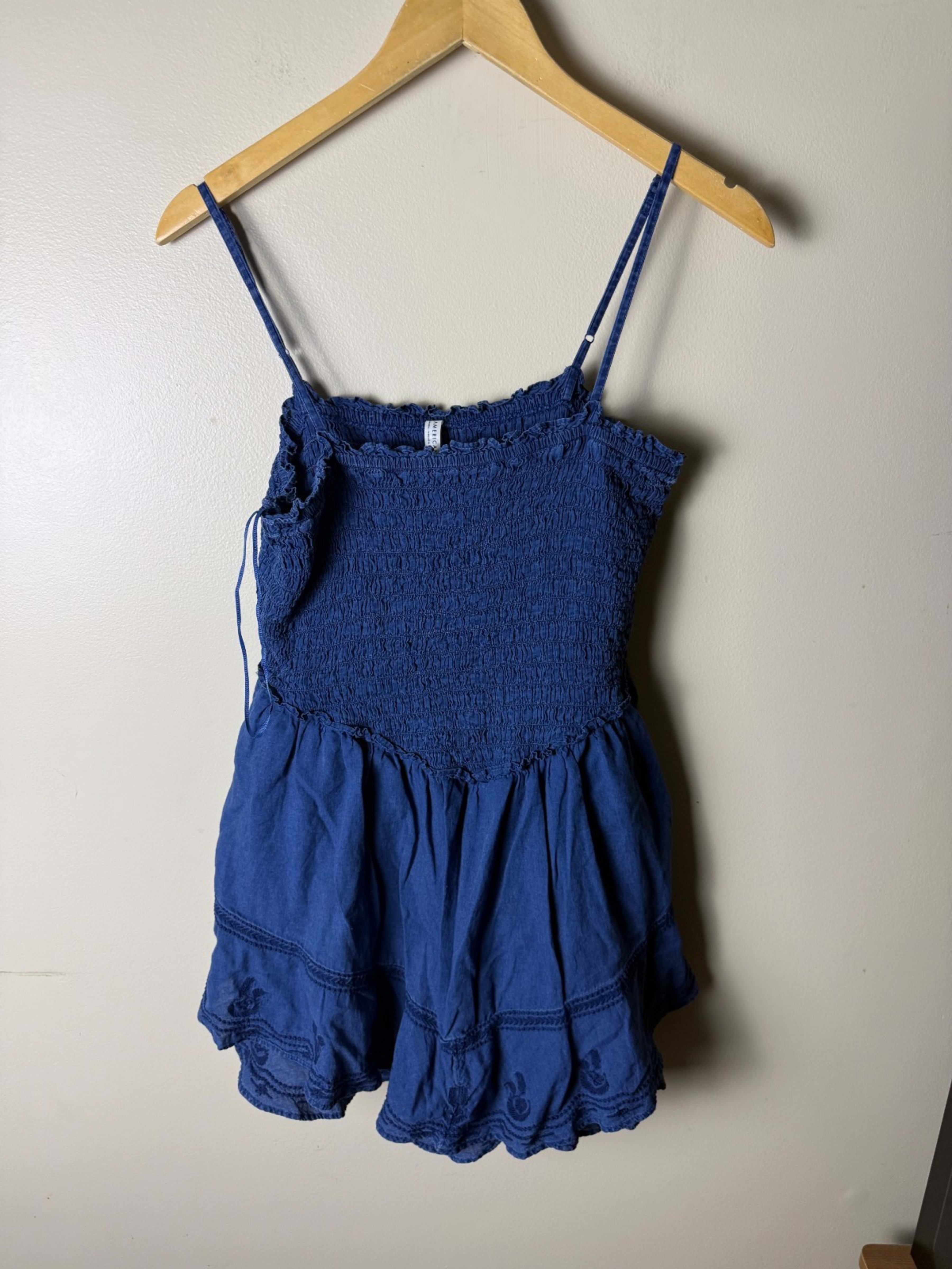 American Eagle Outfitters Dress Womens L Blue Sundress Babydoll Comfort