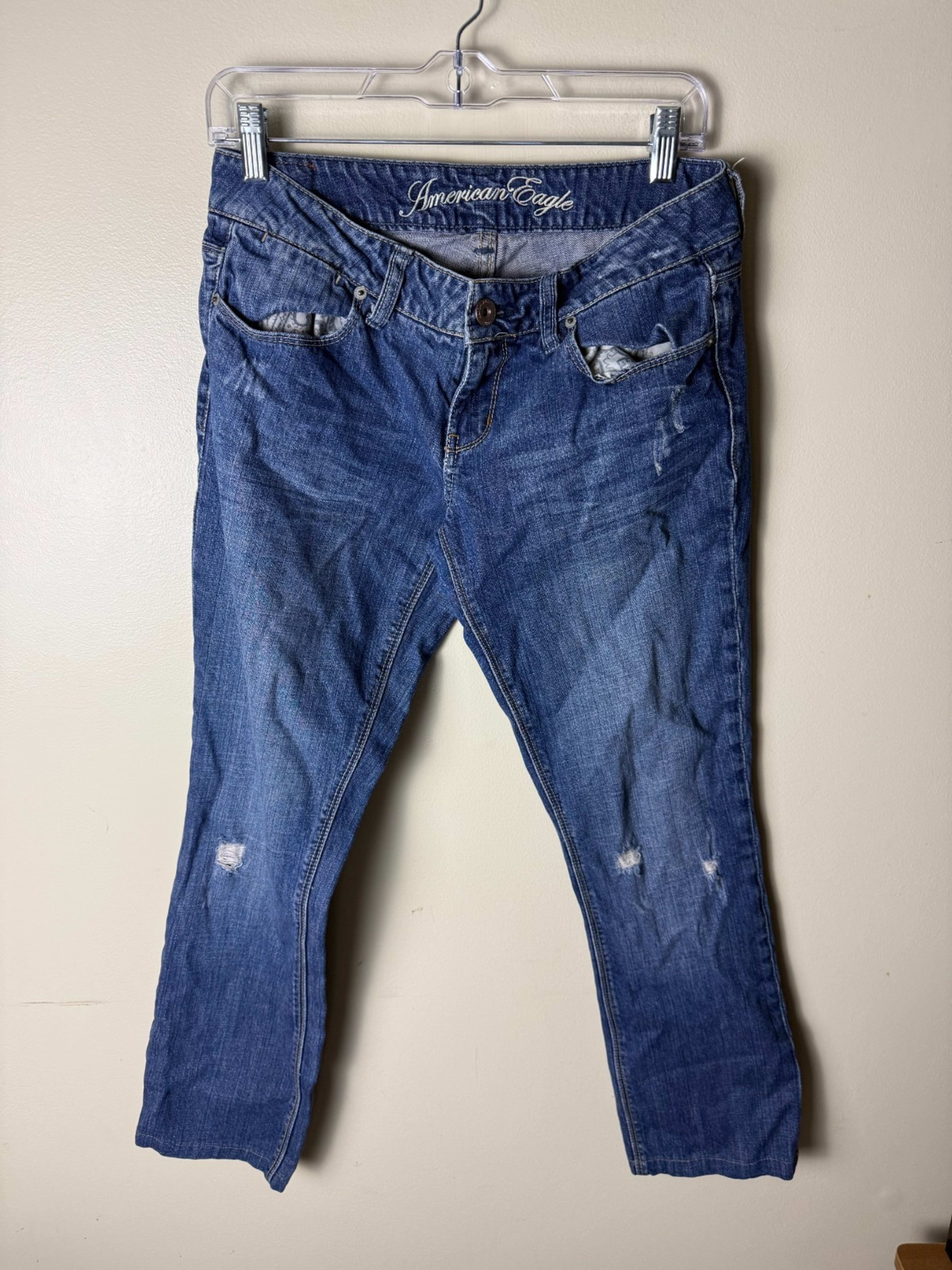 Vintage Y2K American Eagle 77 Straight Jeans Womens 6 Regular Medium Wash