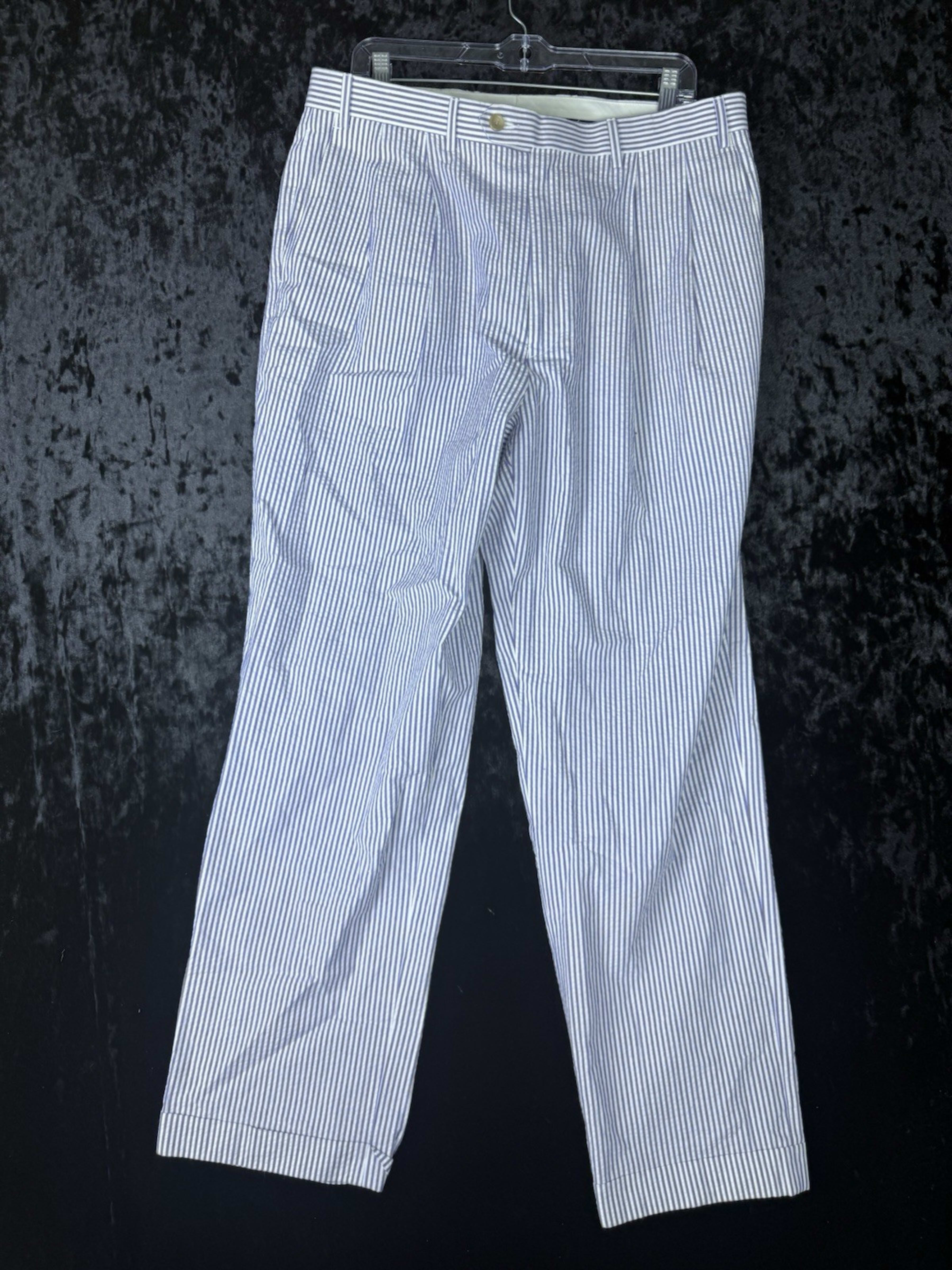 Lauren Ralph Lauren Pants Womens 36x32 Light Blue Pinstripe Straight Leg Office