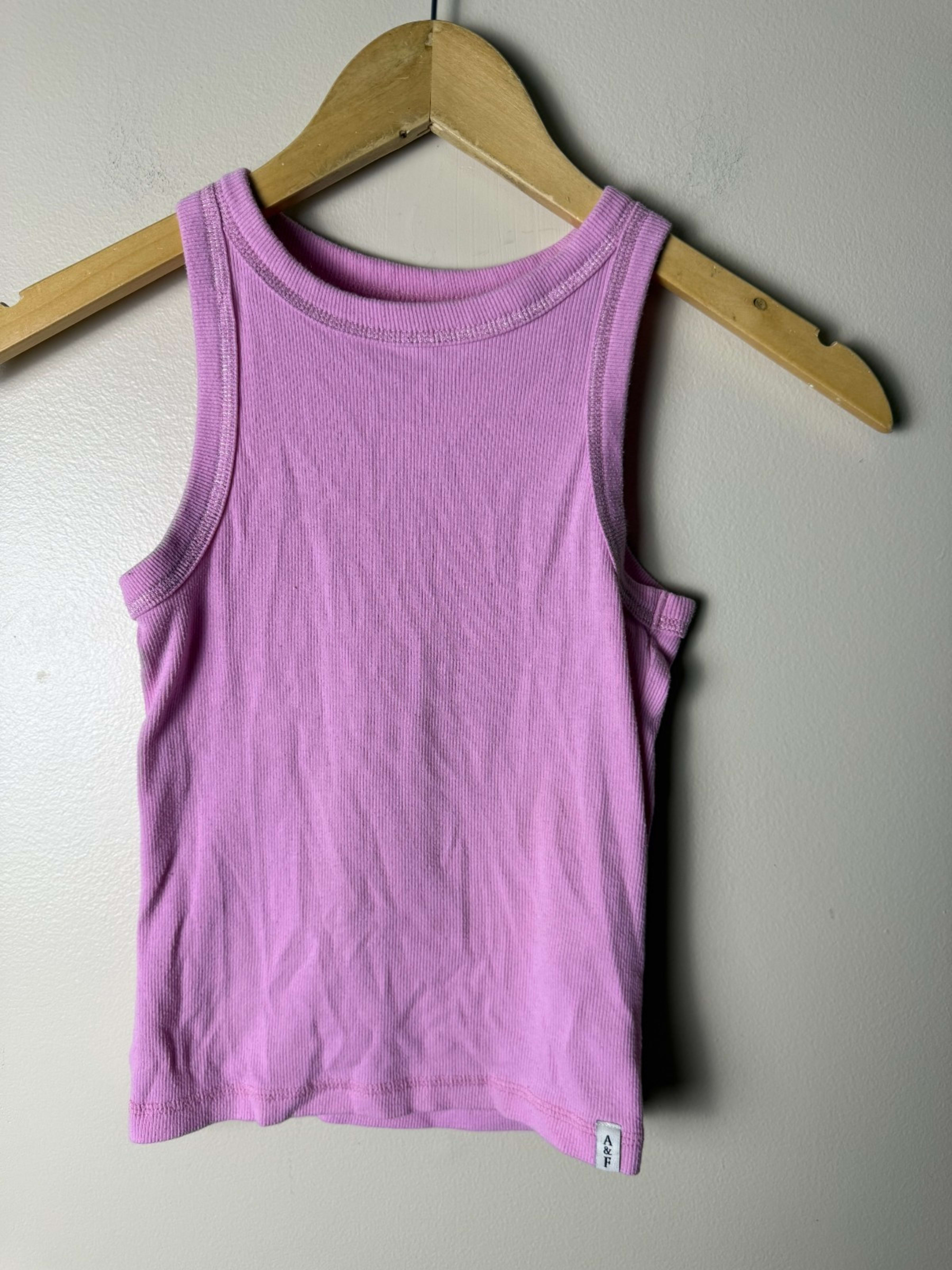 Abercrombie Kids Ribbed Tank Top Youth 9/10 Pink Sleeveless Stretch Basic