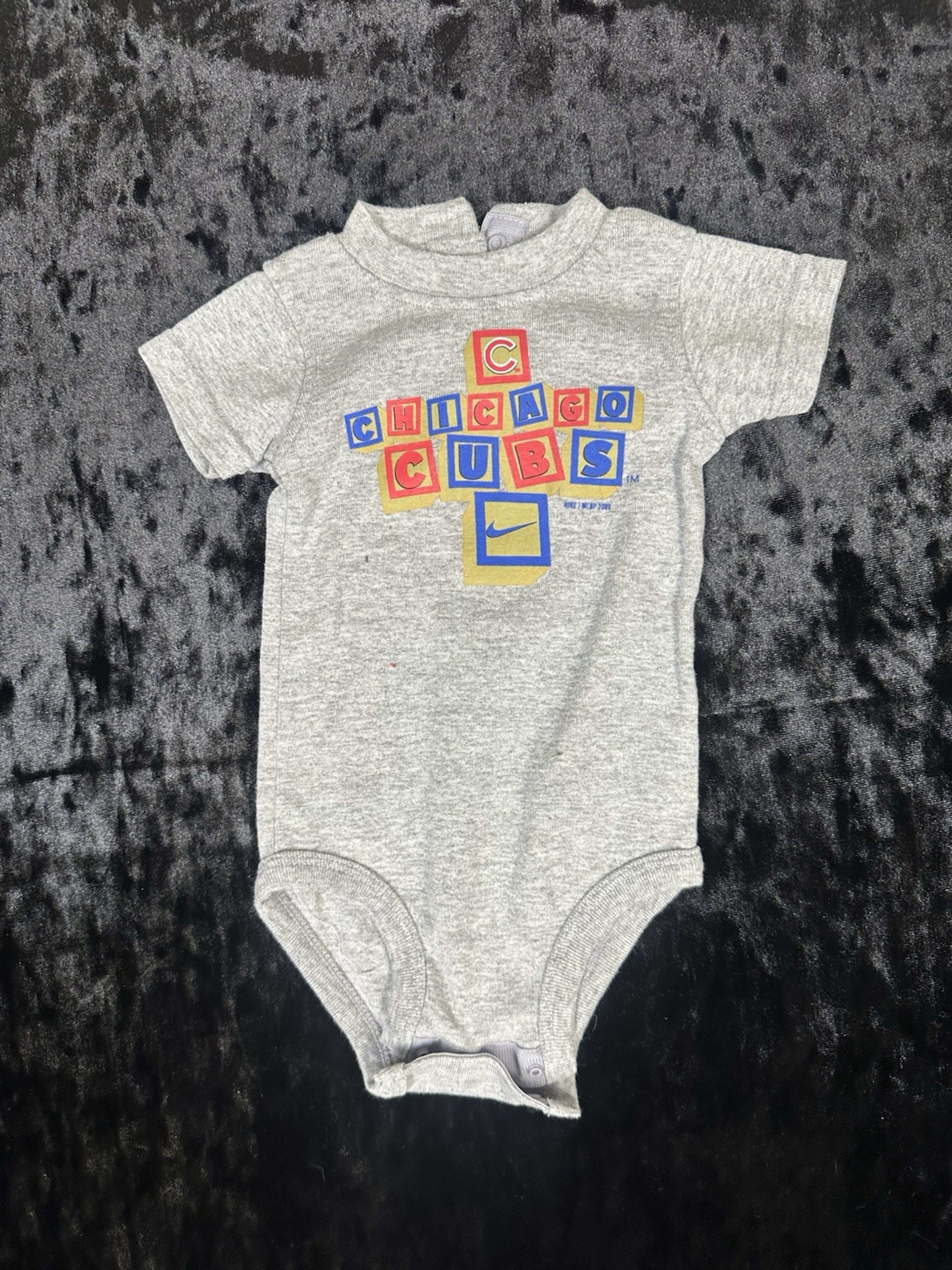 Nike Chicago Cubs One Piece Body Jump Suit Tee Infant 3/6Mo Gray 2009