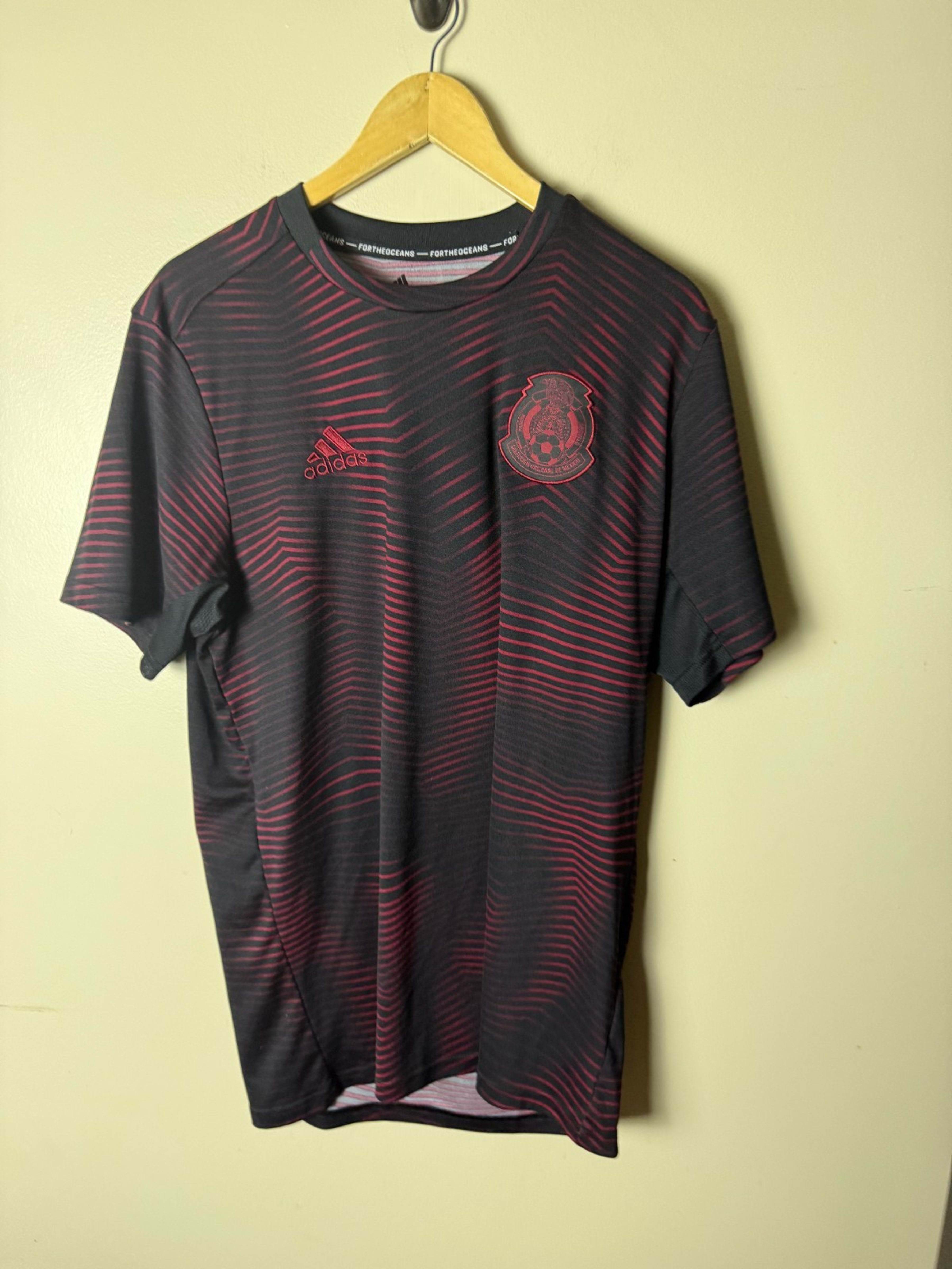 Adidas MEXICO National Team Pre-Match Jersey Kit Men L Red Parley Ocean