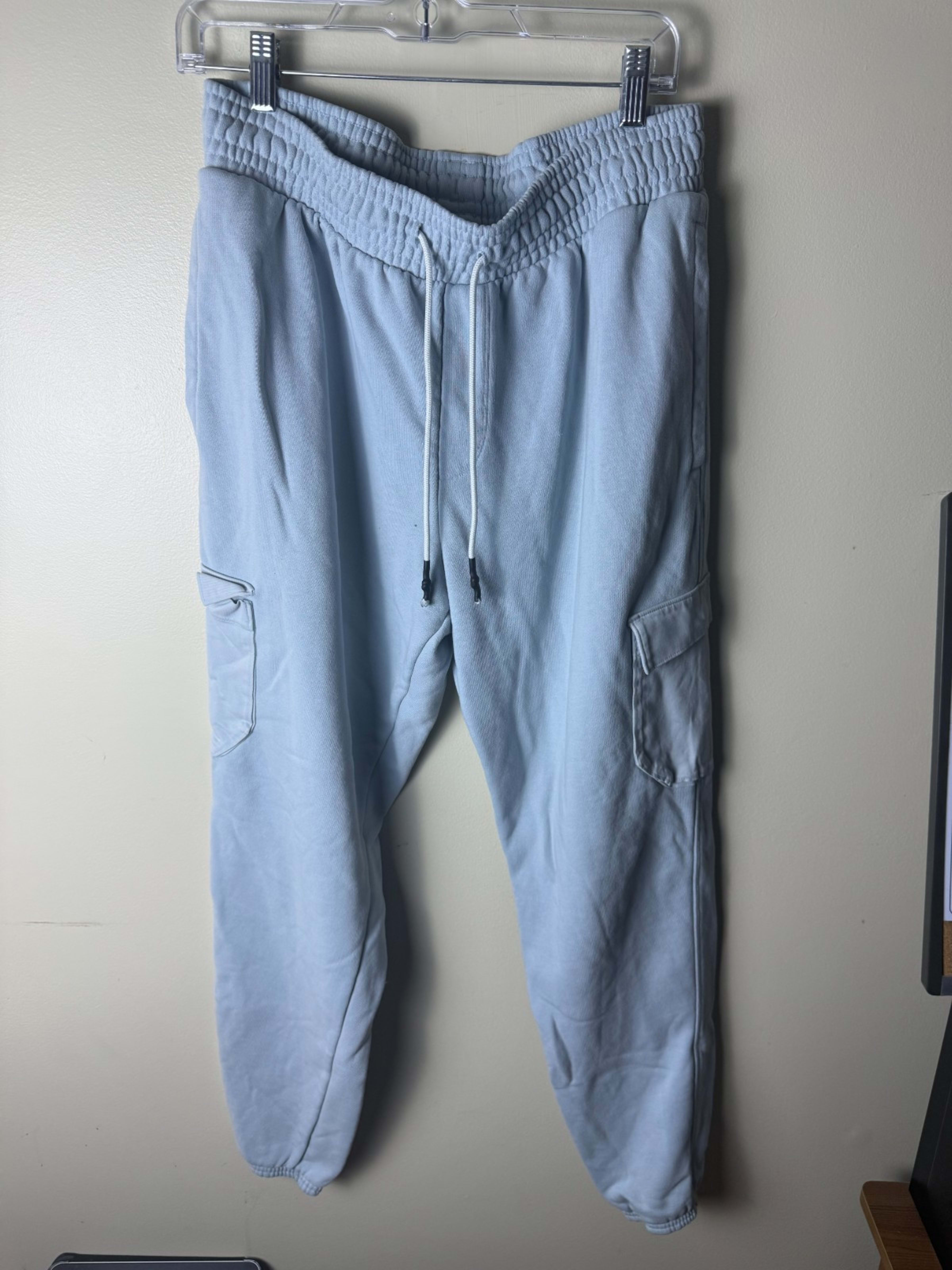 Under Armour Fleece Cargo Joggers Mens L Blue Drawstring Pockets Sweatpants